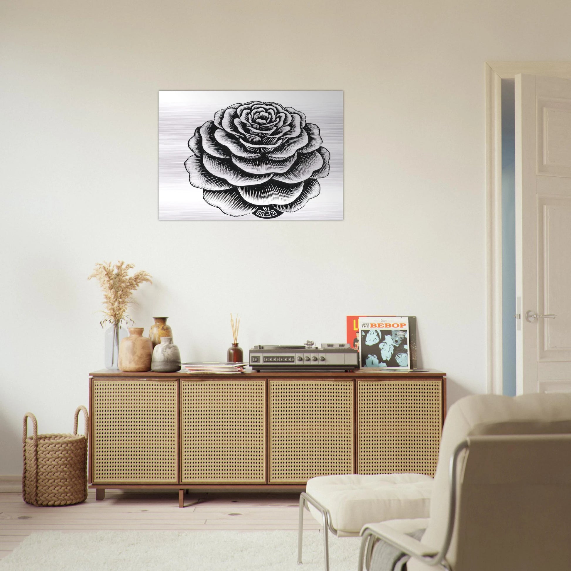 FLOWER 1 - MC Escher Brushed Aluminum Print - 70x100 cm / 28x40 inches | MC Escher Aluminum Print | MC Escher Prints