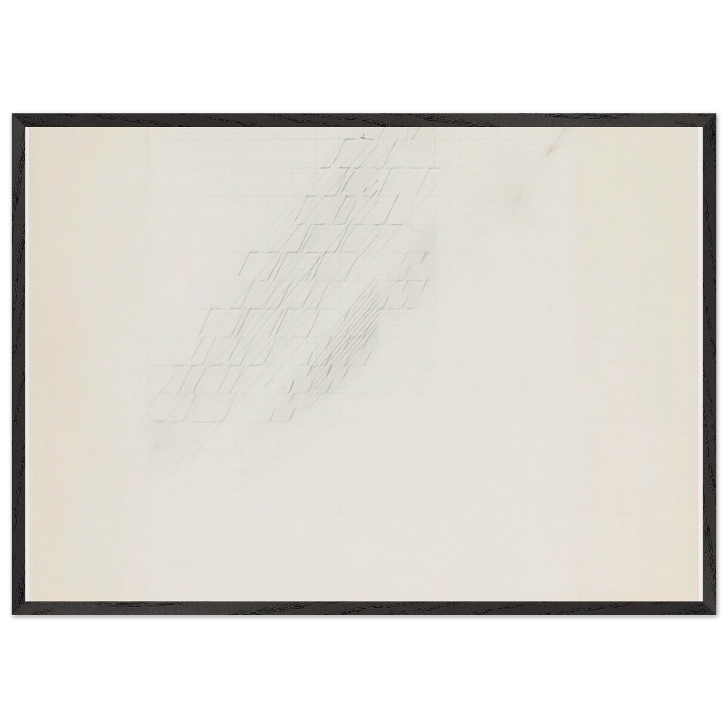 Untitled - 1977 N2 - Nasreen Mohamedi 70x100 cm / 28x40 inches Framed Art Print – Black Wooden Frame