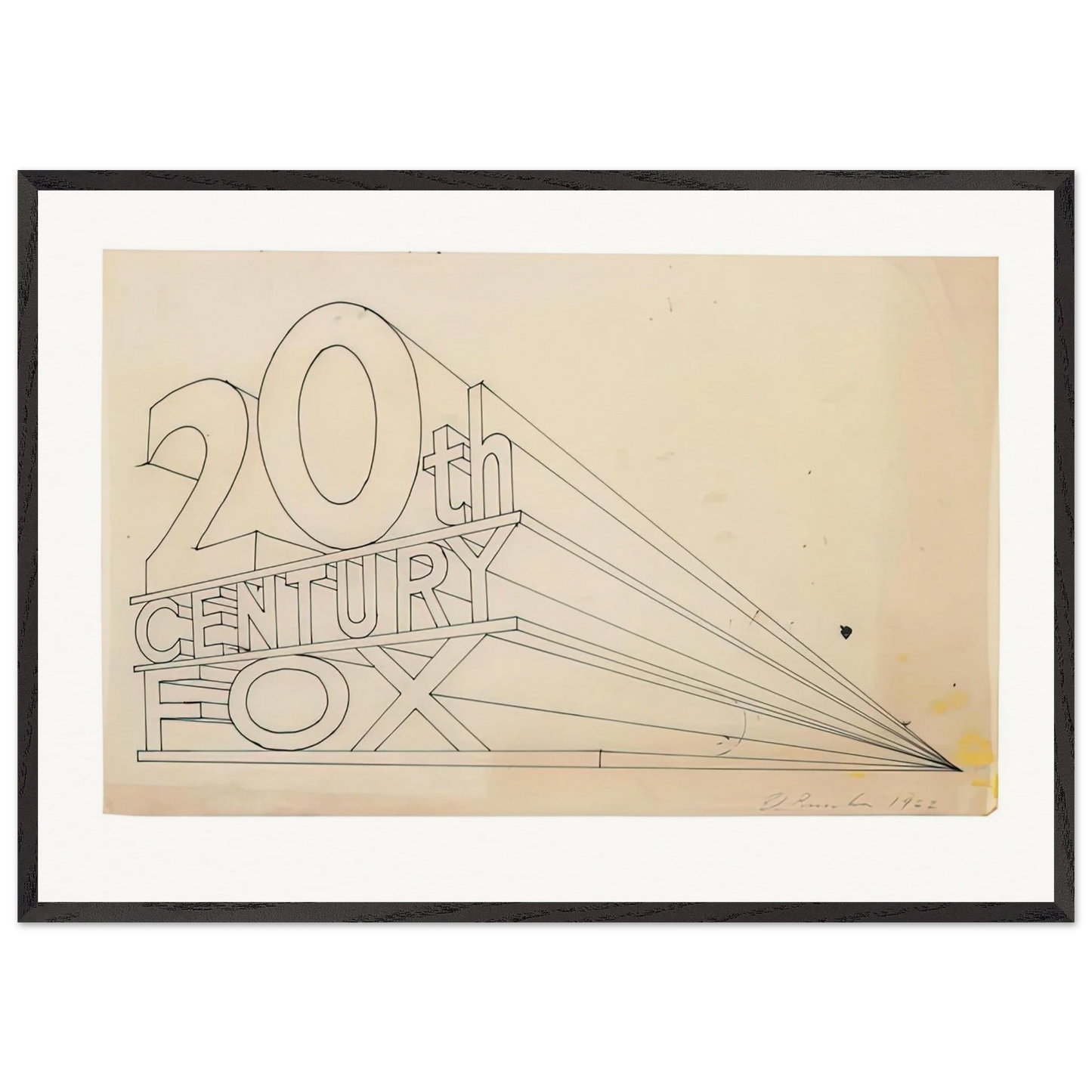 TRADEMARK STUDY 4 1962 - Edward Ruscha 70x100 cm / 28x40 inches Framed Art Print – Black Wooden Frame
