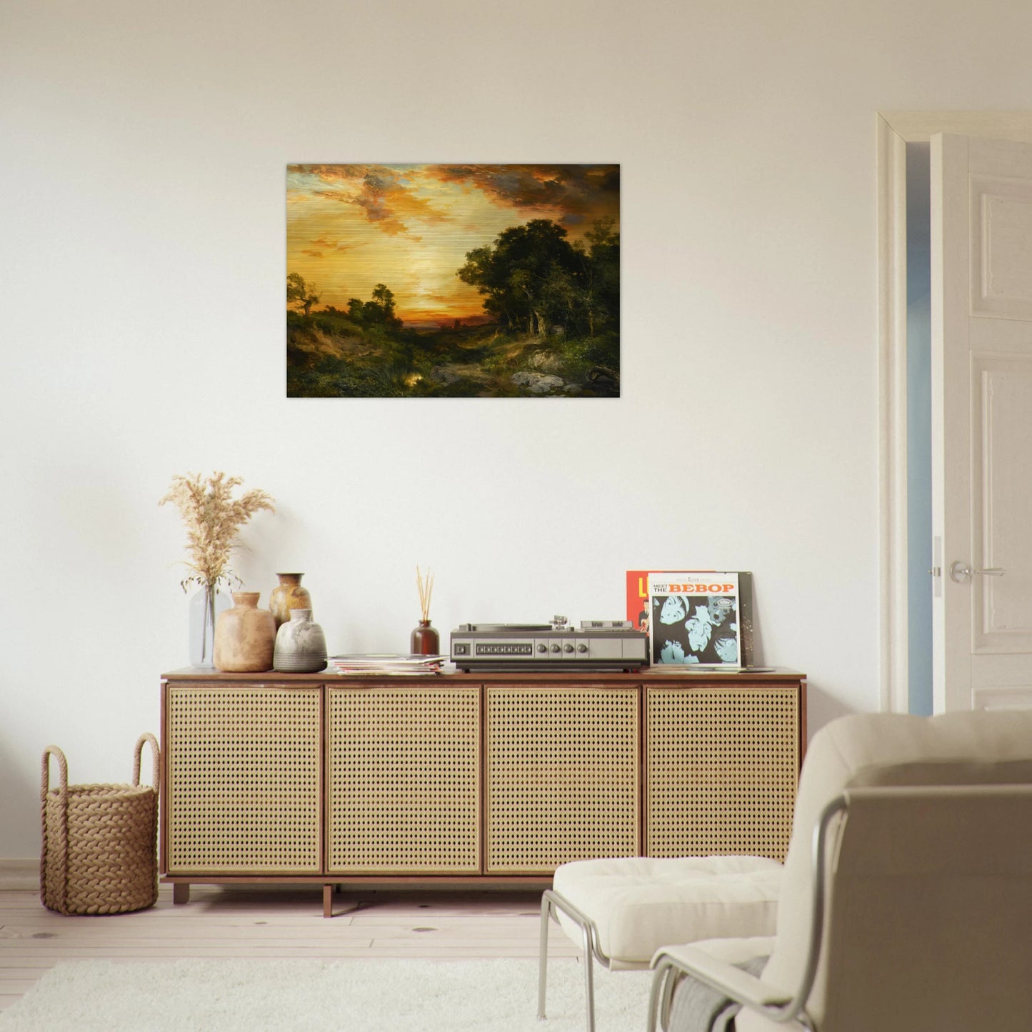 Sunset Amagansett - Thomas Moran Brushed Aluminum Print - 70x100 cm / 28x40 inches | Thomas Moran Aluminum Print | Thomas Moran Prints