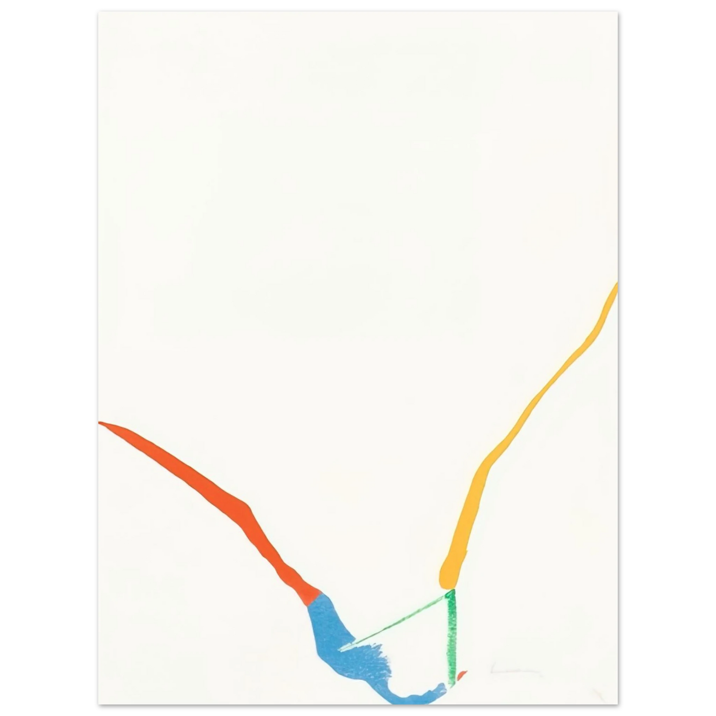 Helen Frankenthaler - What Red Lines Can Do - 1970 Wall art - 30x40 cm / 12x16 inches - Premium Wooden Framed Poster With Fine Art Paper-canvas - White frame