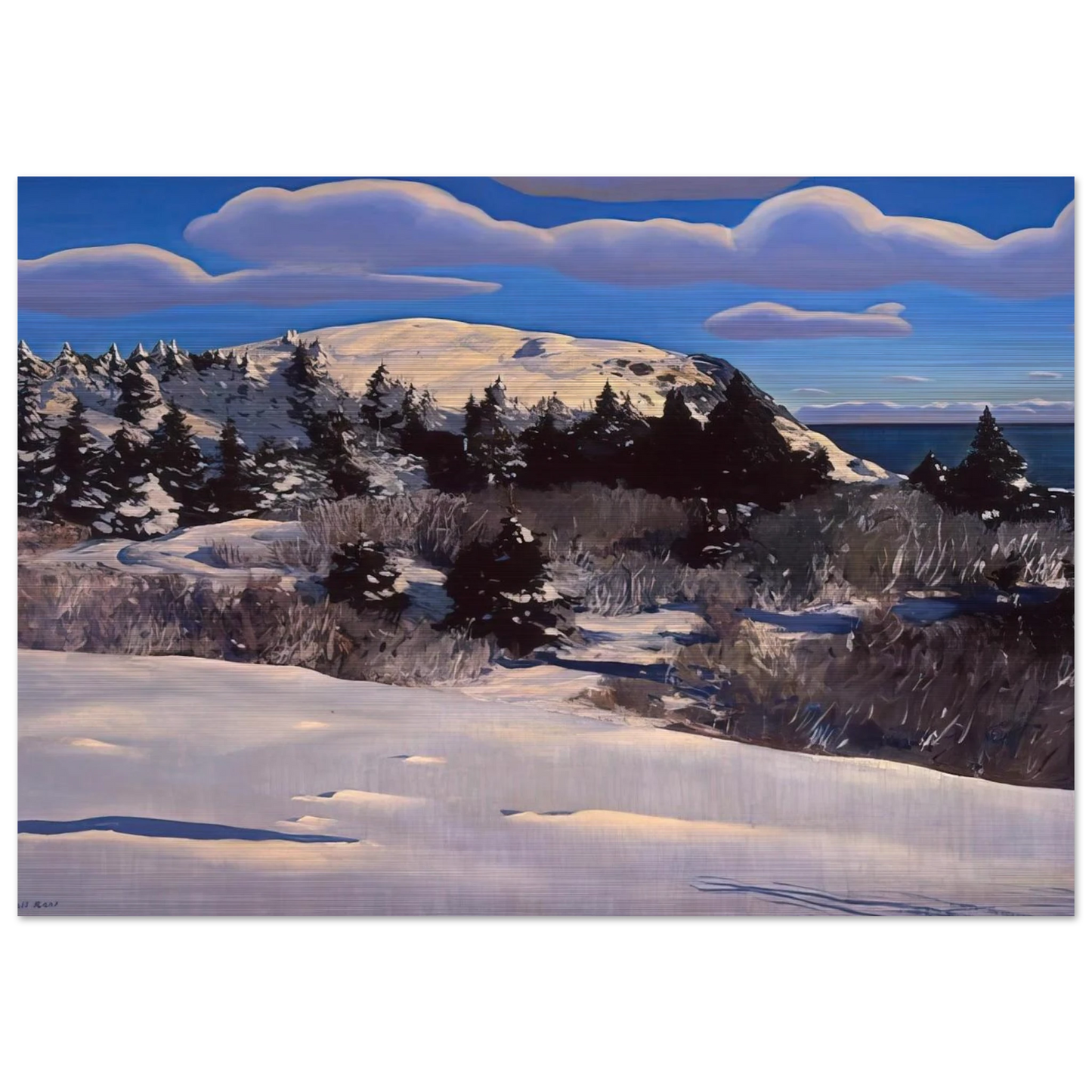 Maine Headland, Winter - Rockwell Kent Brushed Aluminum Print - 70x100 cm / 28x40 inches | Rockwell Kent Aluminum Print | Rockwell Kent Prints