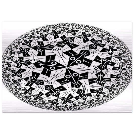 CIRCLE LIMIT I - MC Escher Brushed Aluminum Print - 70x100 cm / 28x40 inches | MC Escher Aluminum Print | MC Escher Prints