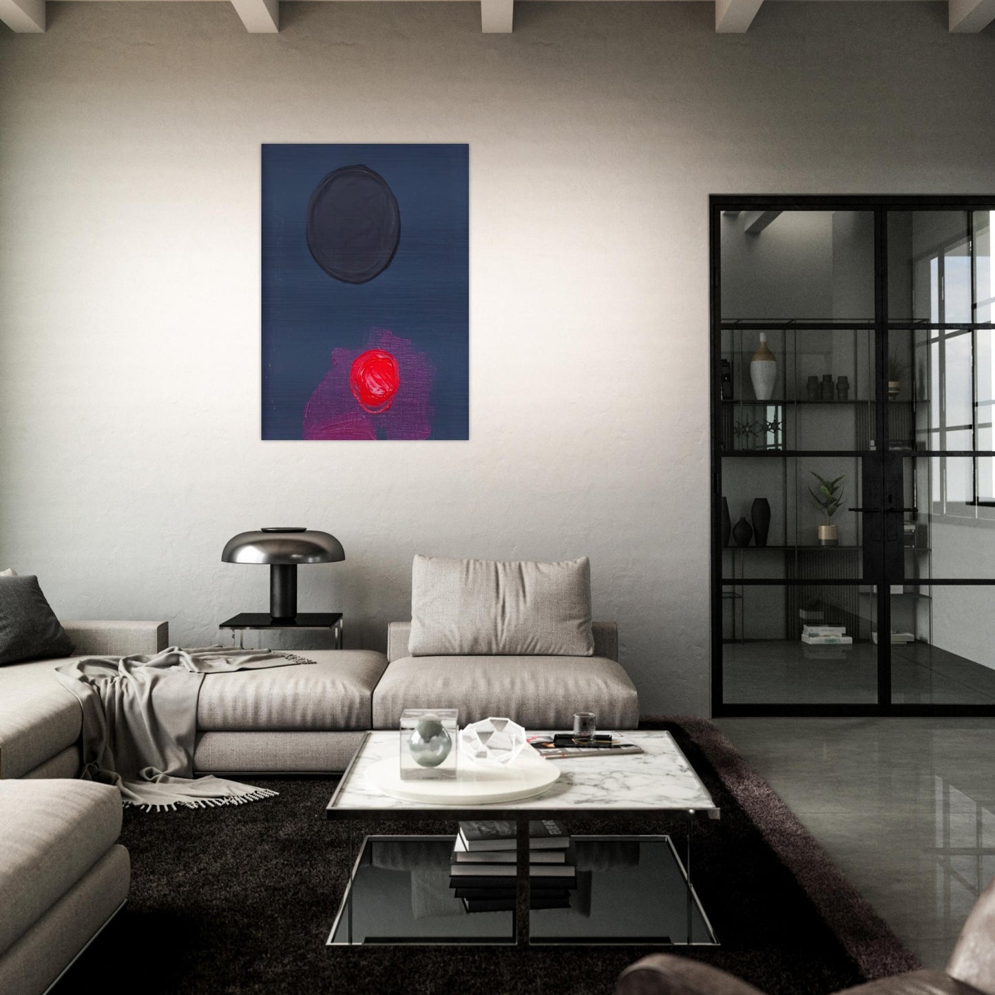 BAS 1974 - Luis Feito Brushed Aluminum Print - 70x100 cm / 28x40 inches | Luis Feito Aluminum Print | Luis Feito Prints