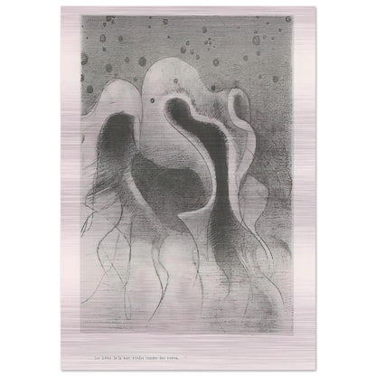 THE BEASTS OF THE SEA ROUND LIKE LEATHER BOTTLES PLATE 22 1896 - Odilon Redon Brushed Aluminum Print - 70x100 cm / 28x40 inches | Odilon Redon Aluminum Print | Odilon Redon Prints