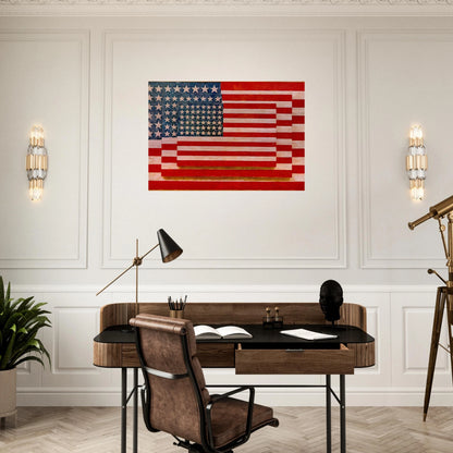 THREE FLAGS 1958 - Jasper Johns Brushed Aluminum Print - 70x100 cm / 28x40 inches | Jasper Johns Aluminum Print | Jasper Johns Prints