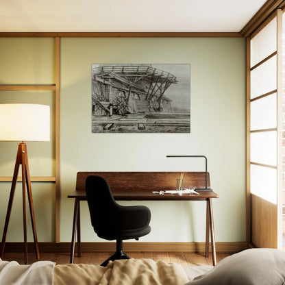 Saw Mill - Vincent van Gogh Brushed Aluminum Print - 70x100 cm / 28x40 inches | Vincent van Gogh Aluminum Print | Vincent van Gogh Prints