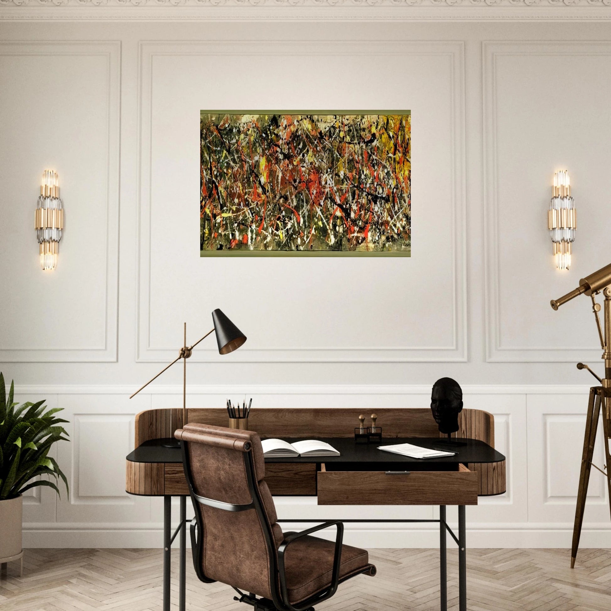 NUMBER 25 - Jackson Pollock Brushed Aluminum Print - 70x100 cm / 28x40 inches | Jackson Pollock Aluminum Print | Jackson Pollock Prints