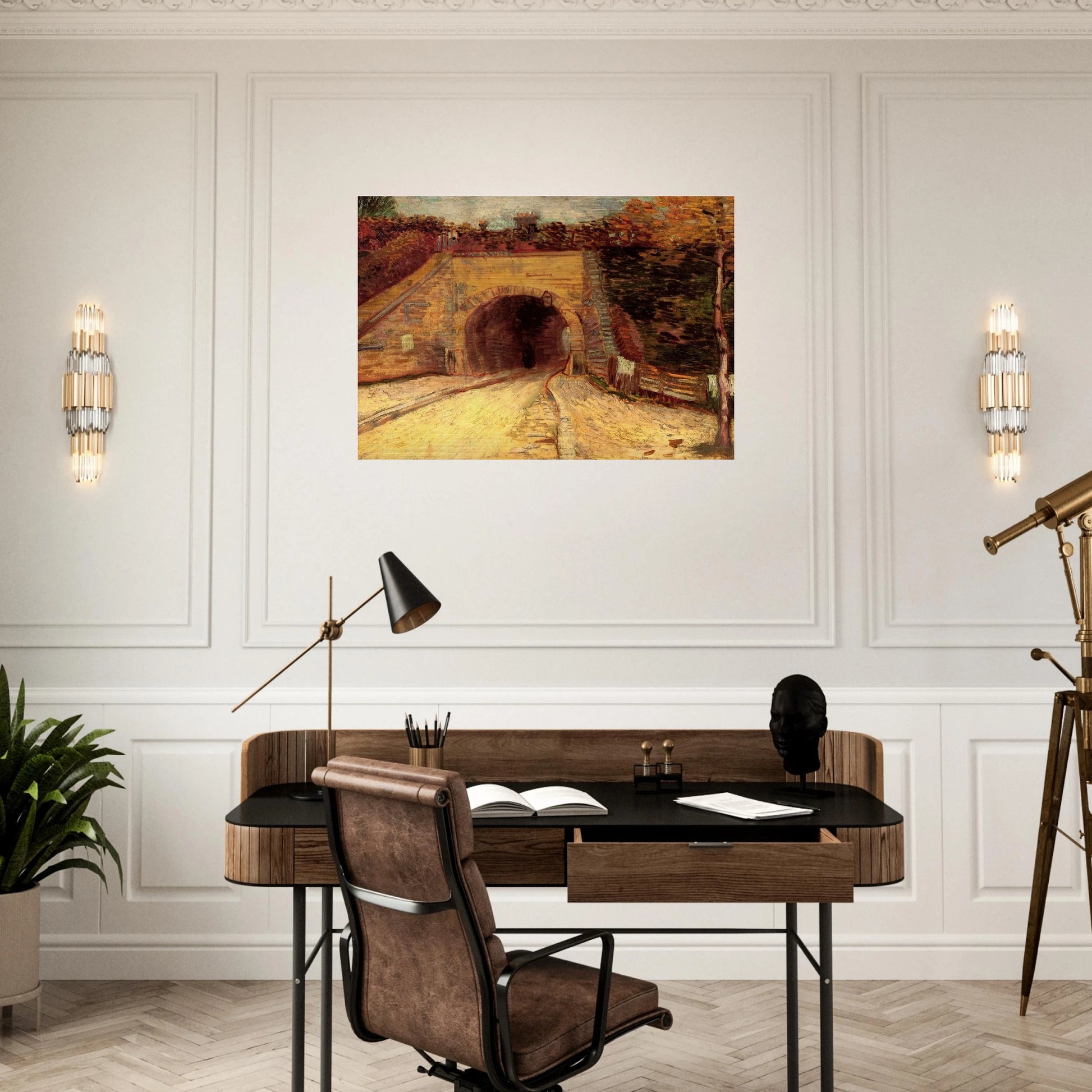 Roadway with Underpass The Viaduct - Vincent van Gogh Brushed Aluminum Print - 70x100 cm / 28x40 inches | Vincent van Gogh Aluminum Print | Vincent van Gogh Prints