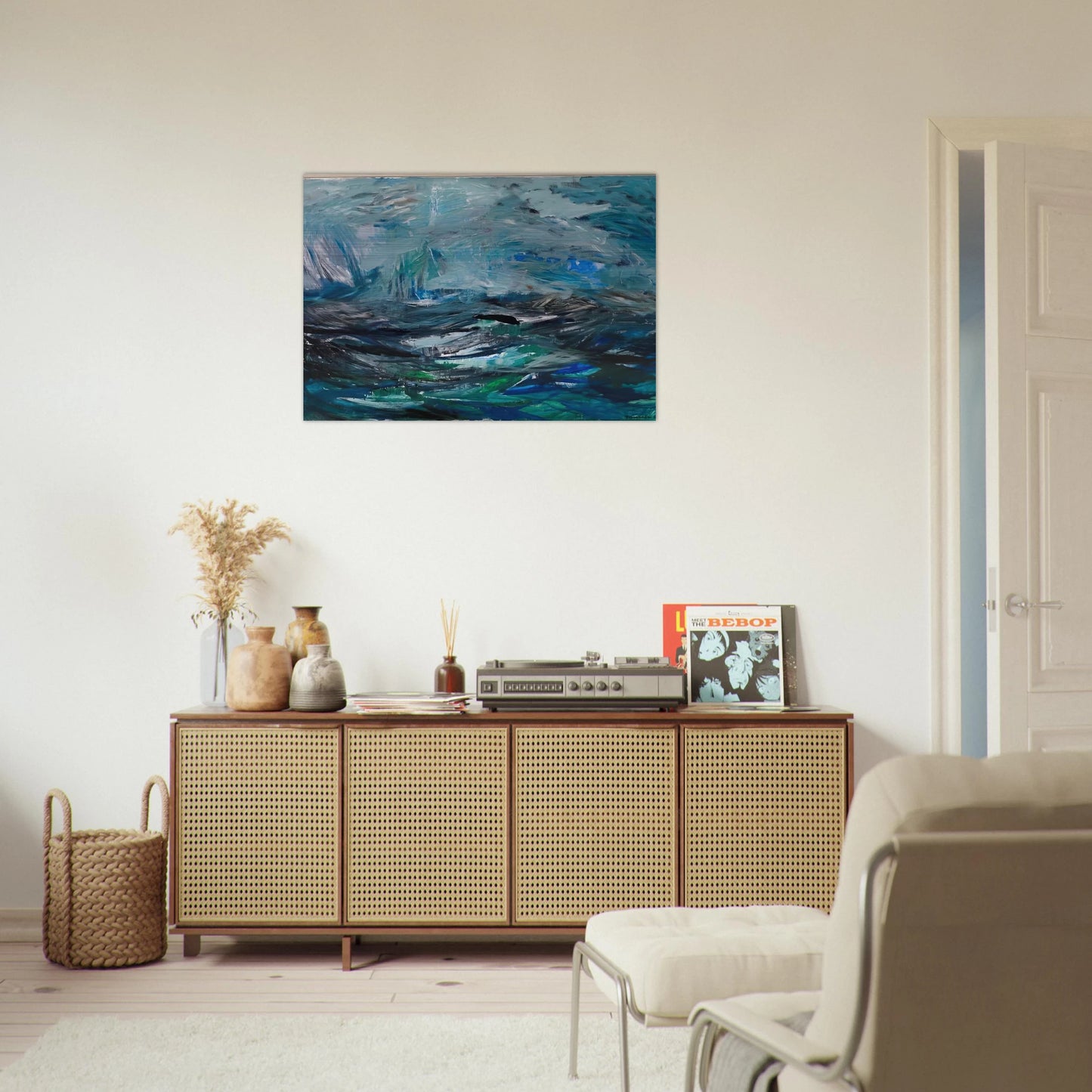 Abstract Sea - 1963 - Tove Jansson Brushed Aluminum Print - 70x100 cm / 28x40 inches | Tove Jansson Aluminum Print | Tove Jansson Prints