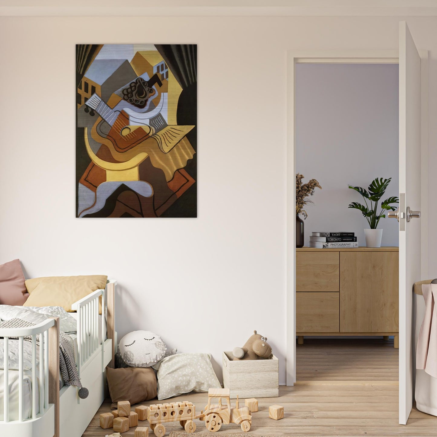 PEDISTAL TABLE IN FRONT OF THE WINDOW 1921 - Juan Gris Brushed Aluminum Print - 70x100 cm / 28x40 inches | Juan Gris Aluminum Print | Juan Gris Prints