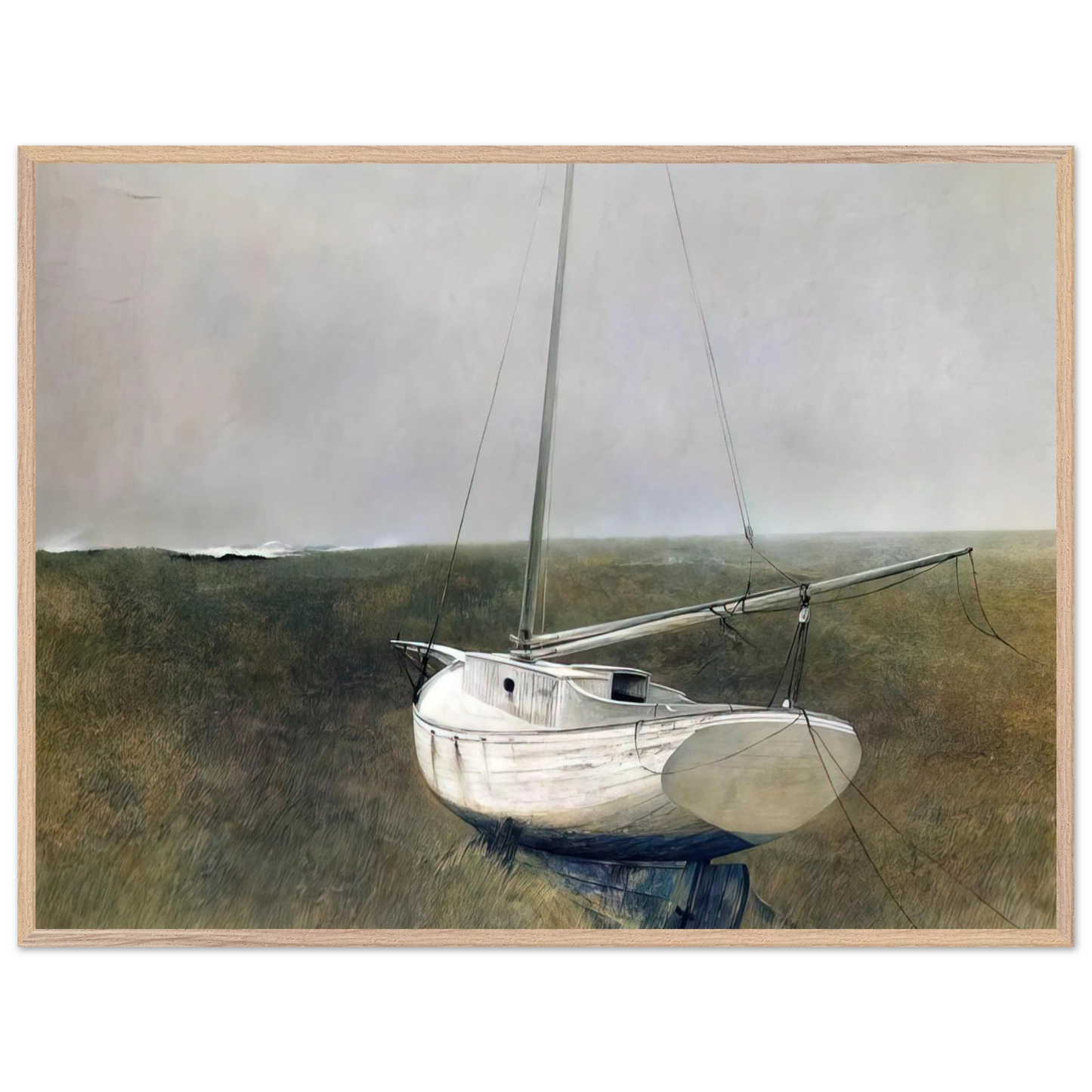 Andrew Wyeth - BELOW DOVER 1950 Wall Art - 60x80 cm / 24x32 inches - Fine Art Poster-canvas - -
