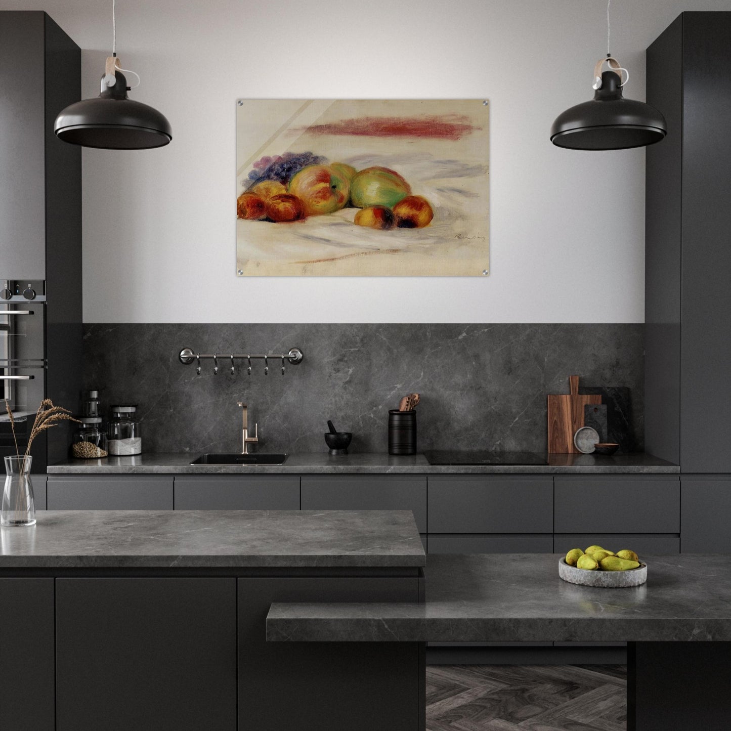 Apples and Grapes - Pierre-Auguste Renoir Acrylic Print - 70x100 cm / 28x40″ inches