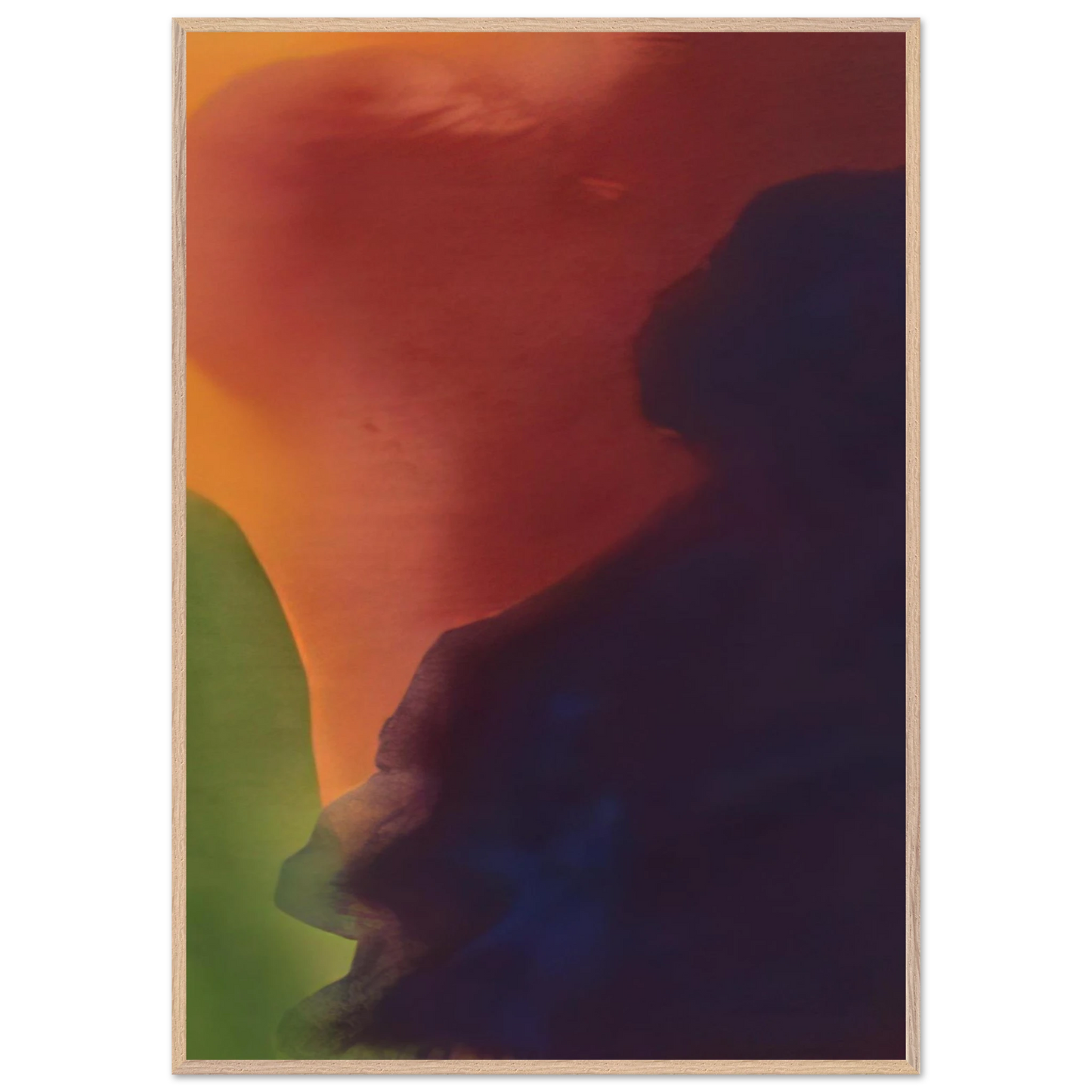 Helen Frankenthaler - Blue Atmosphere III - 1963 Wall art - 40x60 cm / 16x24 inches - Premium Wooden Framed Poster With Fine Art Paper-canvas - White frame