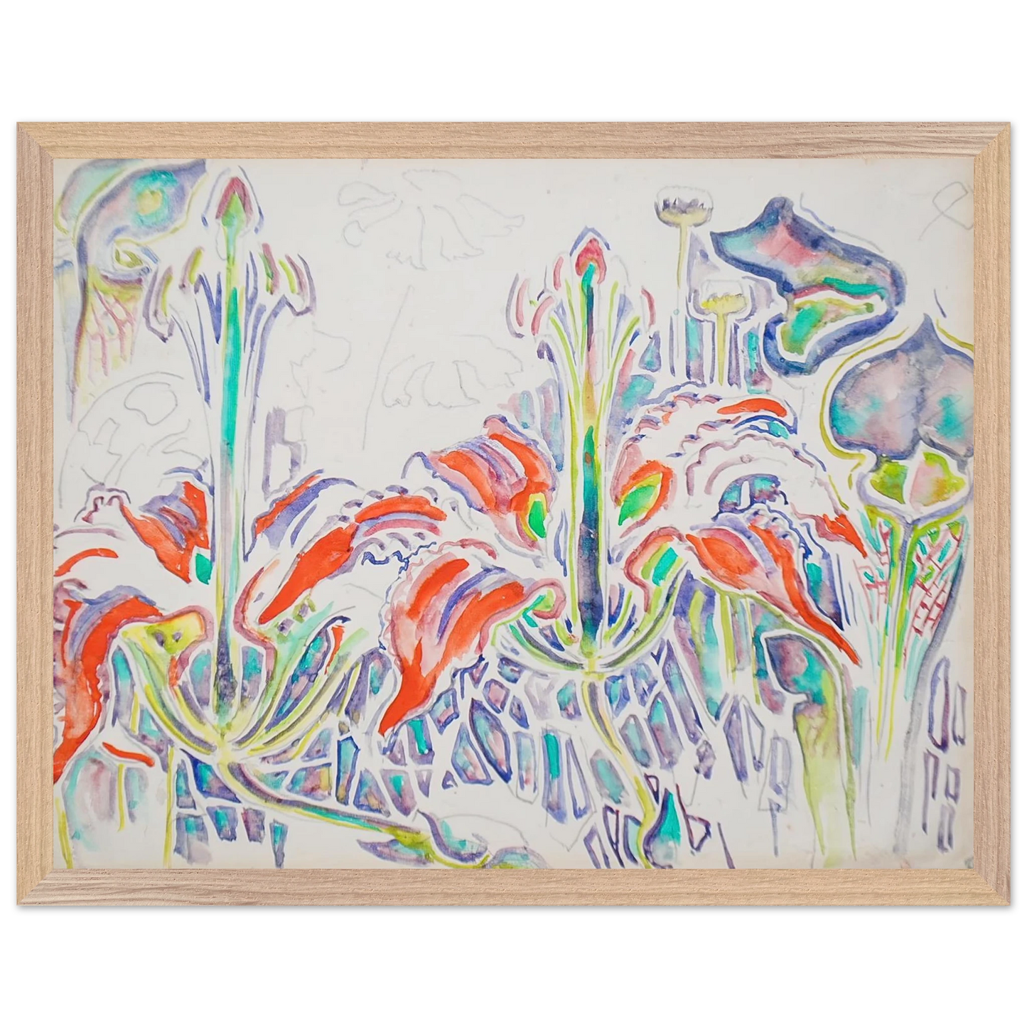Walter Inglis Anderson - Walter Anderson Wall art - 28x43  cm / XL (11x17 inches) - Premium Wooden Framed Poster With Fine Art Paper-canvas - Black frame