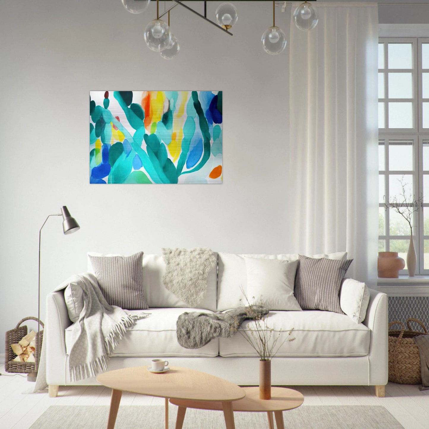 Green Swing - Alice Baber Brushed Aluminum Print - 70x100 cm / 28x40 inches | Alice Baber Aluminum Print | Alice Baber Prints