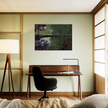 The Pond at Montgeron 2 - claude monet Brushed Aluminum Print - 70x100 cm / 28x40 inches | claude monet Aluminum Print | claude monet Prints