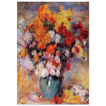 Vase of Chrysanthemums - Pierre-Auguste Renoir Brushed Aluminum Print - 70x100 cm / 28x40 inches | Pierre-Auguste Renoir Aluminum Print | Pierre-Auguste Renoir Prints