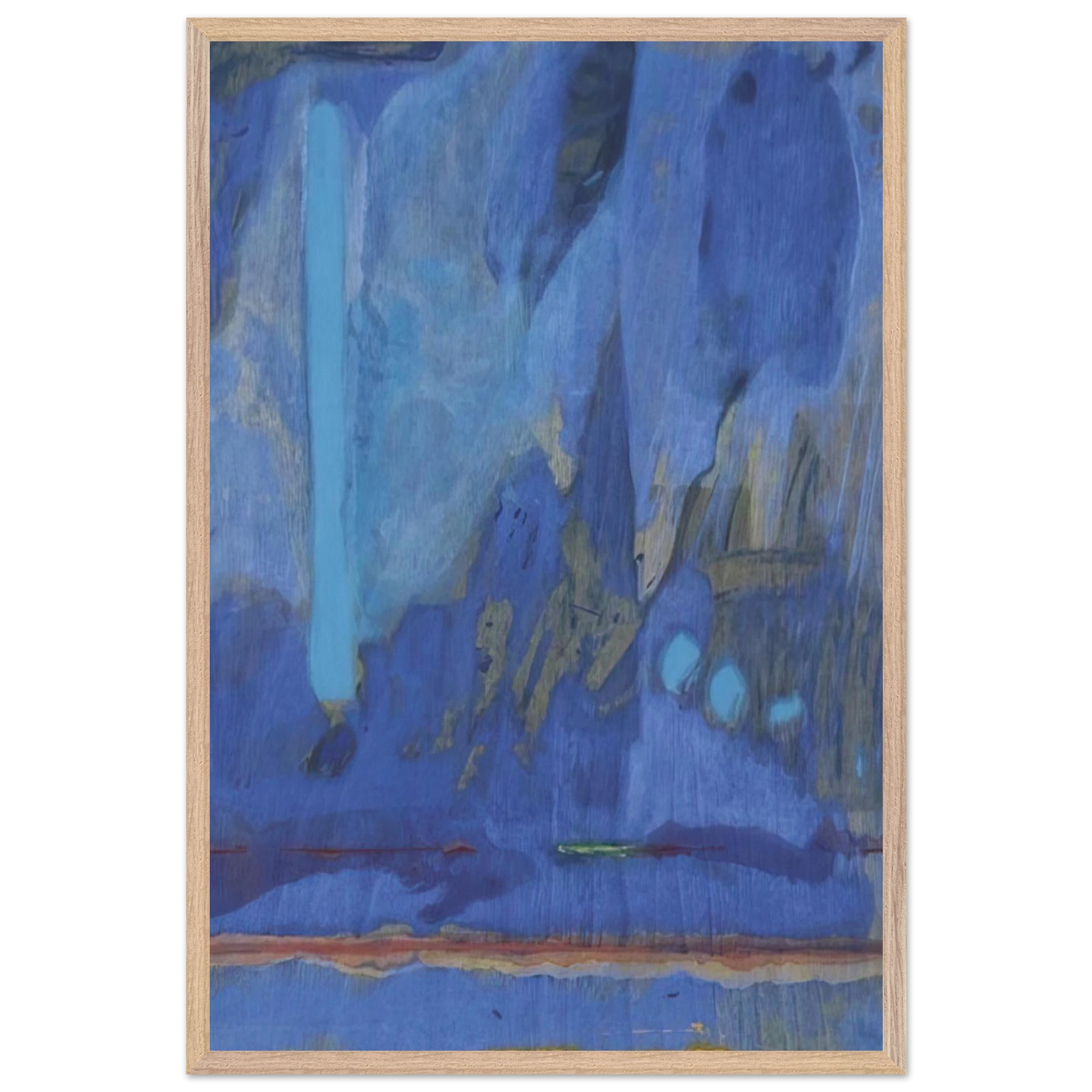 Helen Frankenthaler - Tales of Genji III - 1998 Wall art - 70x70 cm / 28x28 inches - Premium Wooden Framed Poster With Fine Art Paper-canvas - Wood frame