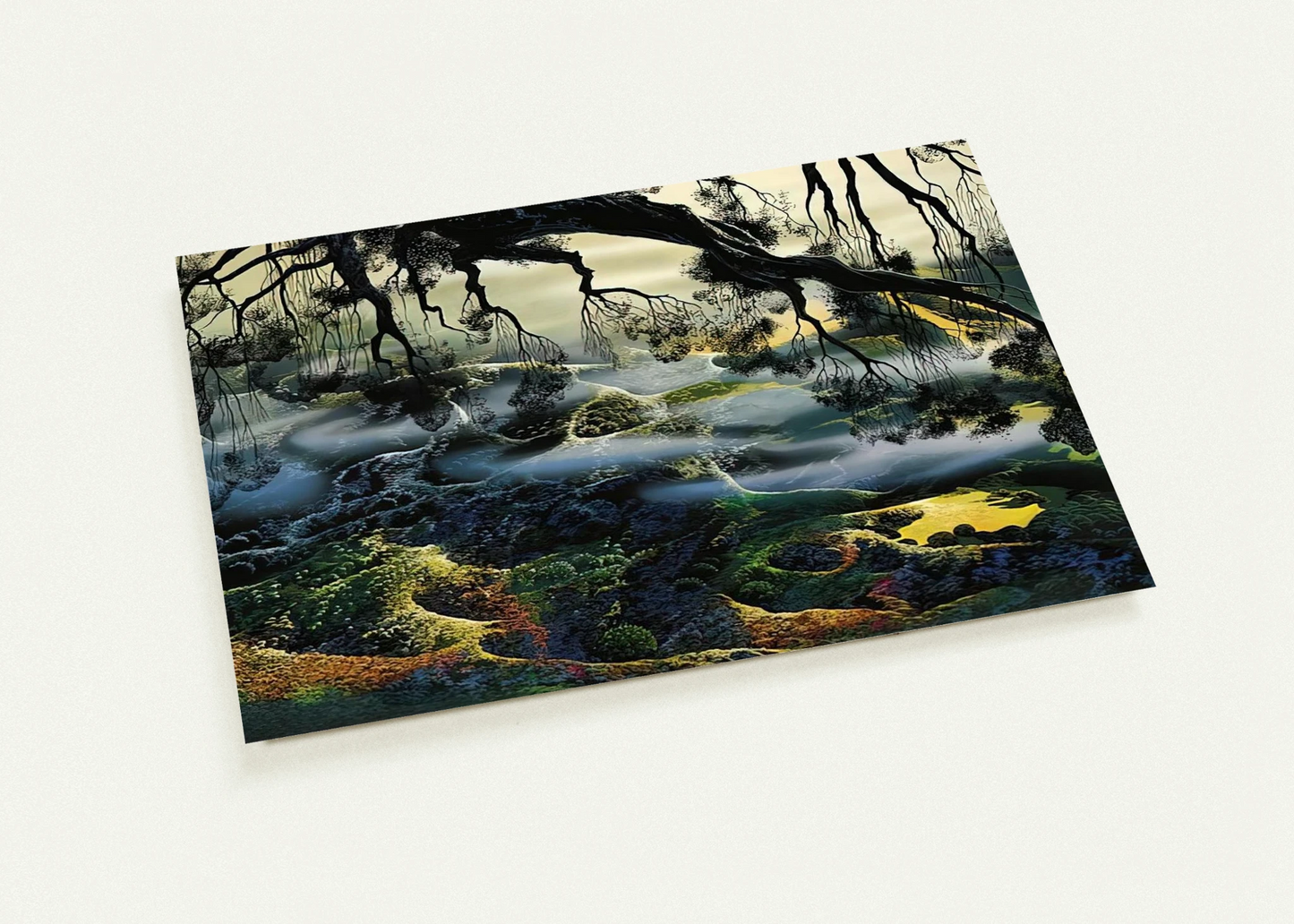 Fog Passes By By Eyvind Earle Pack of 10 Post Cards | Eyvind Earle Post Cards | A6 (10.5 x 14.8 cm) - 4.1 x 5.8 inches