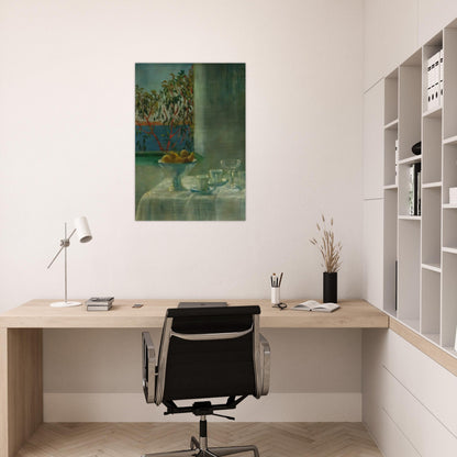 STILL LIFE BY A WINDOW - Salvador Dali Brushed Aluminum Print - 70x100 cm / 28x40 inches | Salvador Dali Aluminum Print | Salvador Dali Prints