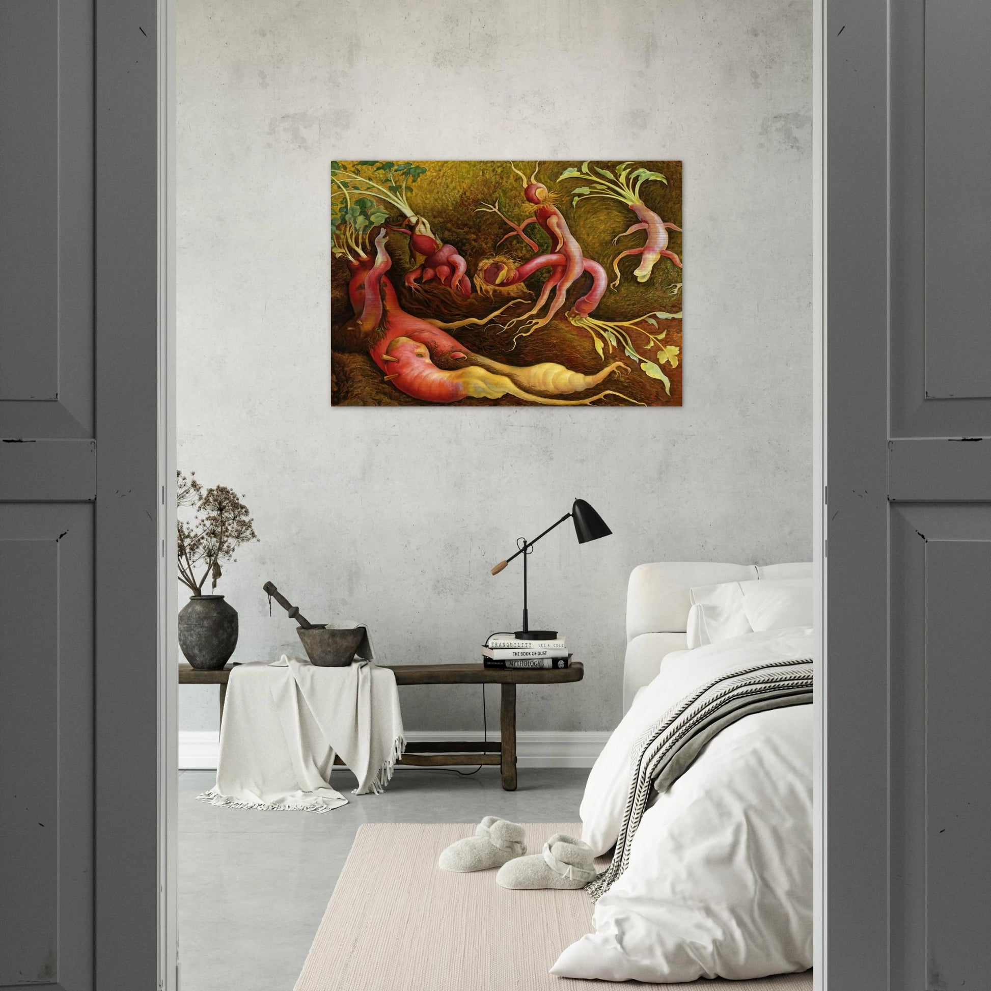 THE TENPTATIONS OF SAINT ANTONY 1947 - Diego Rivera Brushed Aluminum Print - 70x100 cm / 28x40 inches | Diego Rivera Aluminum Print | Diego Rivera Prints
