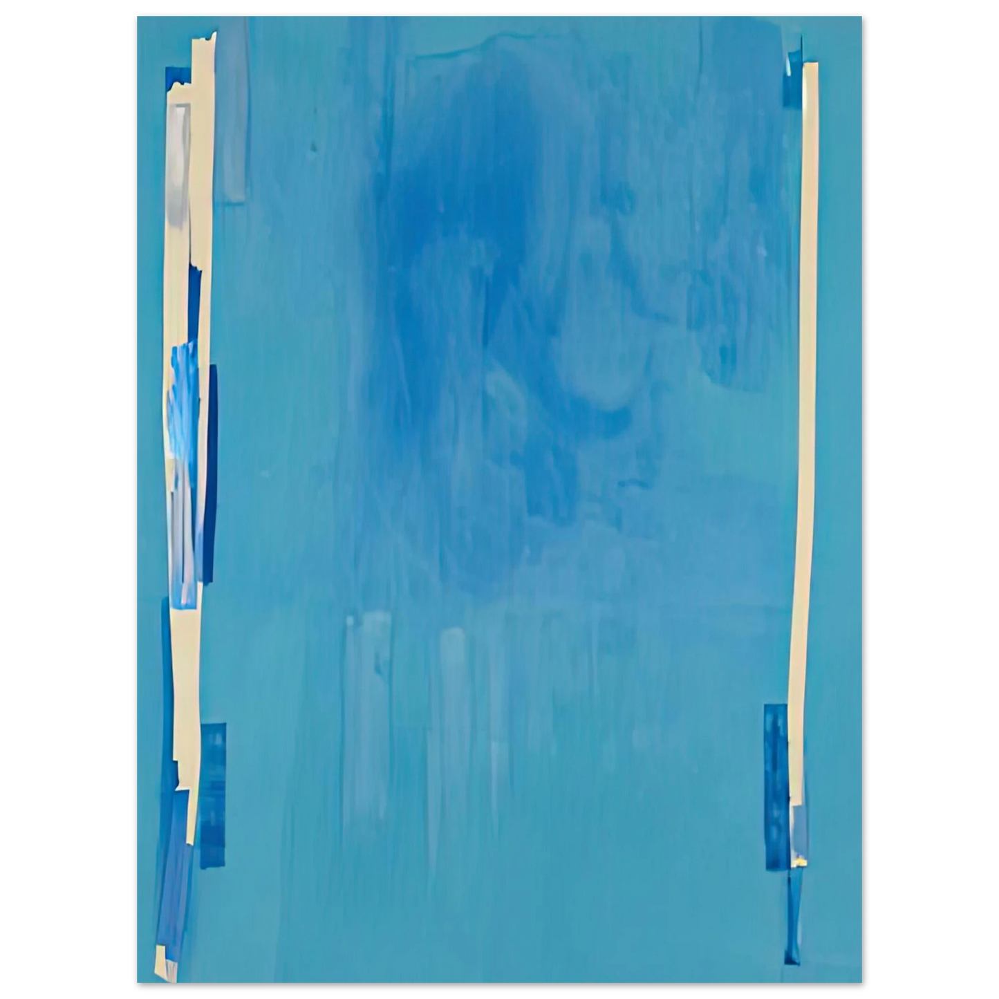 Helen Frankenthaler - Blue Bellows, 1976- Wall Art - 21x29.7 cm / 8x12" - Premium Wooden Framed Poster With Fine Art Paper-canvas - White frame