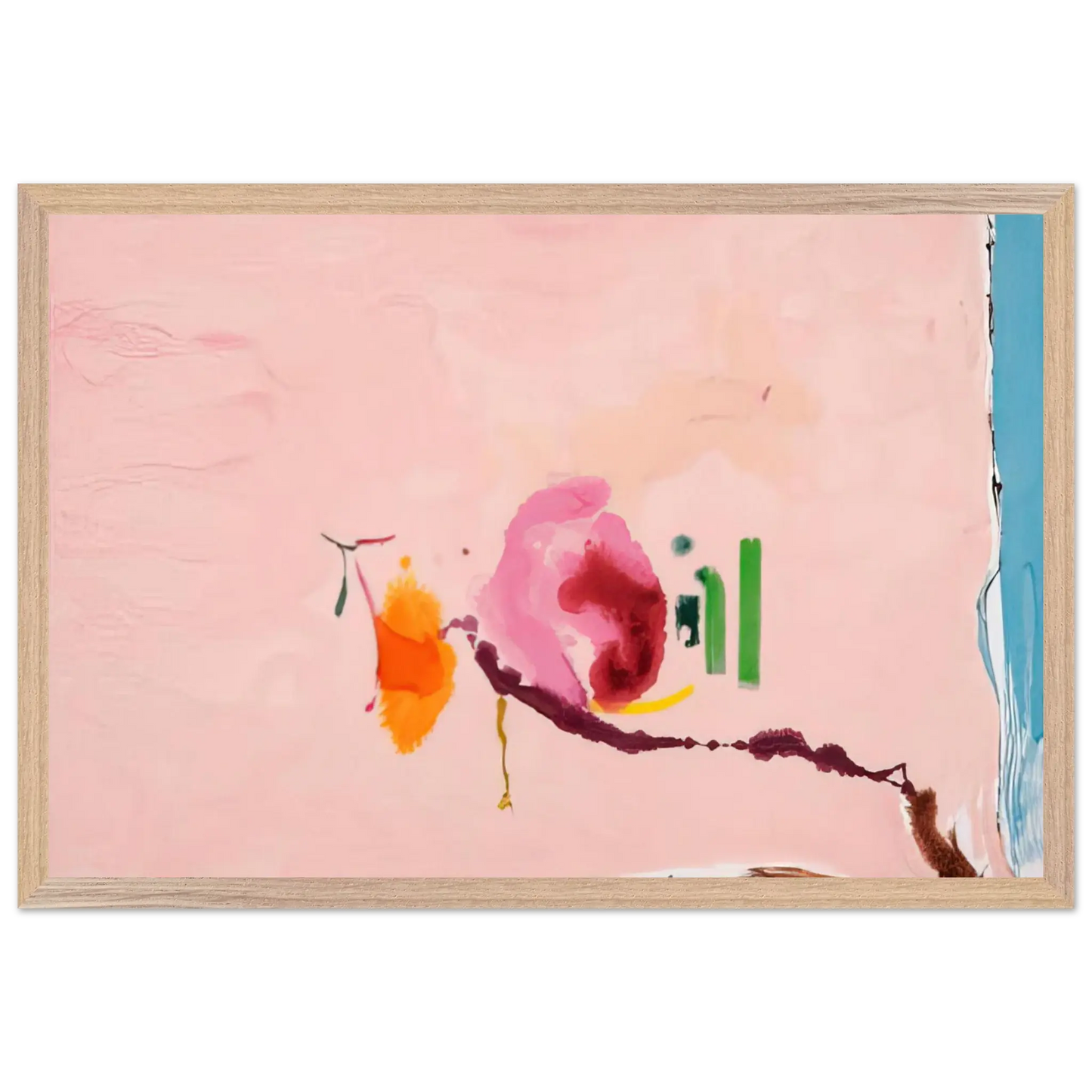 Helen Frankenthaler - Flirt - 1995 Wall art - 15x20 cm / 6x8 inches - Premium Wooden Framed Poster With Fine Art Paper - Wood frame