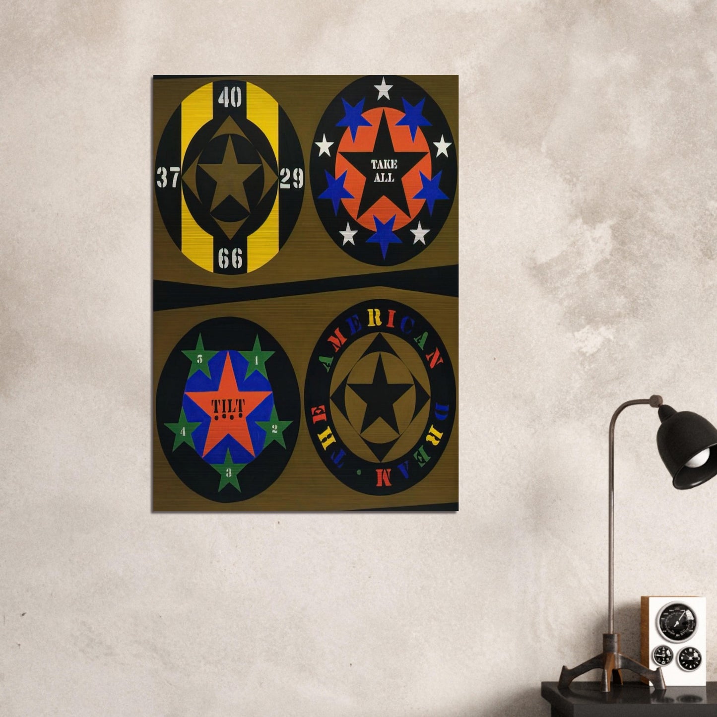 The American Dream, I - Robert Indiana Brushed Aluminum Print - 70x100 cm / 28x40 inches | Robert Indiana Aluminum Print | Robert Indiana Prints
