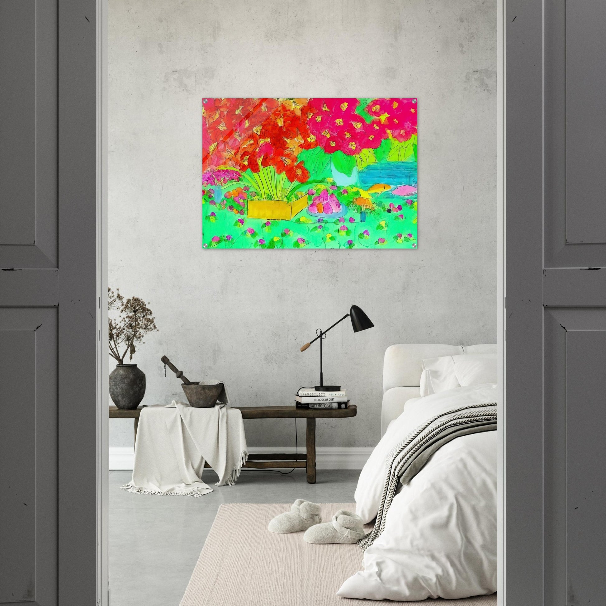 Rose Garden - 1990 - Walasse Ting Acrylic Print - 70x100 cm / 28x40″ inches