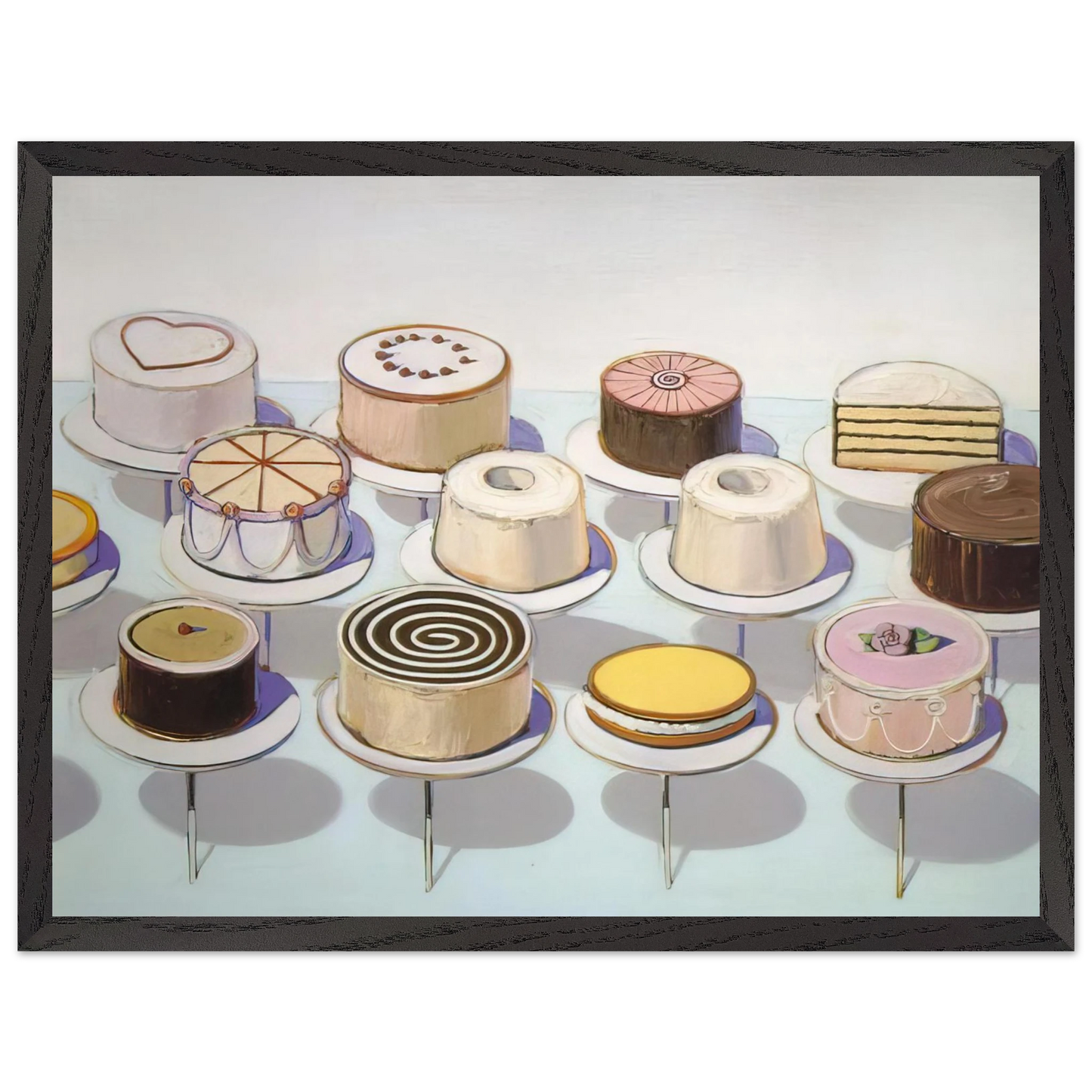 Wayne Thiebaud - Cakes - 1963 Wall Art - 60x80 cm / 24x32 inches - Fine Art Poster - -