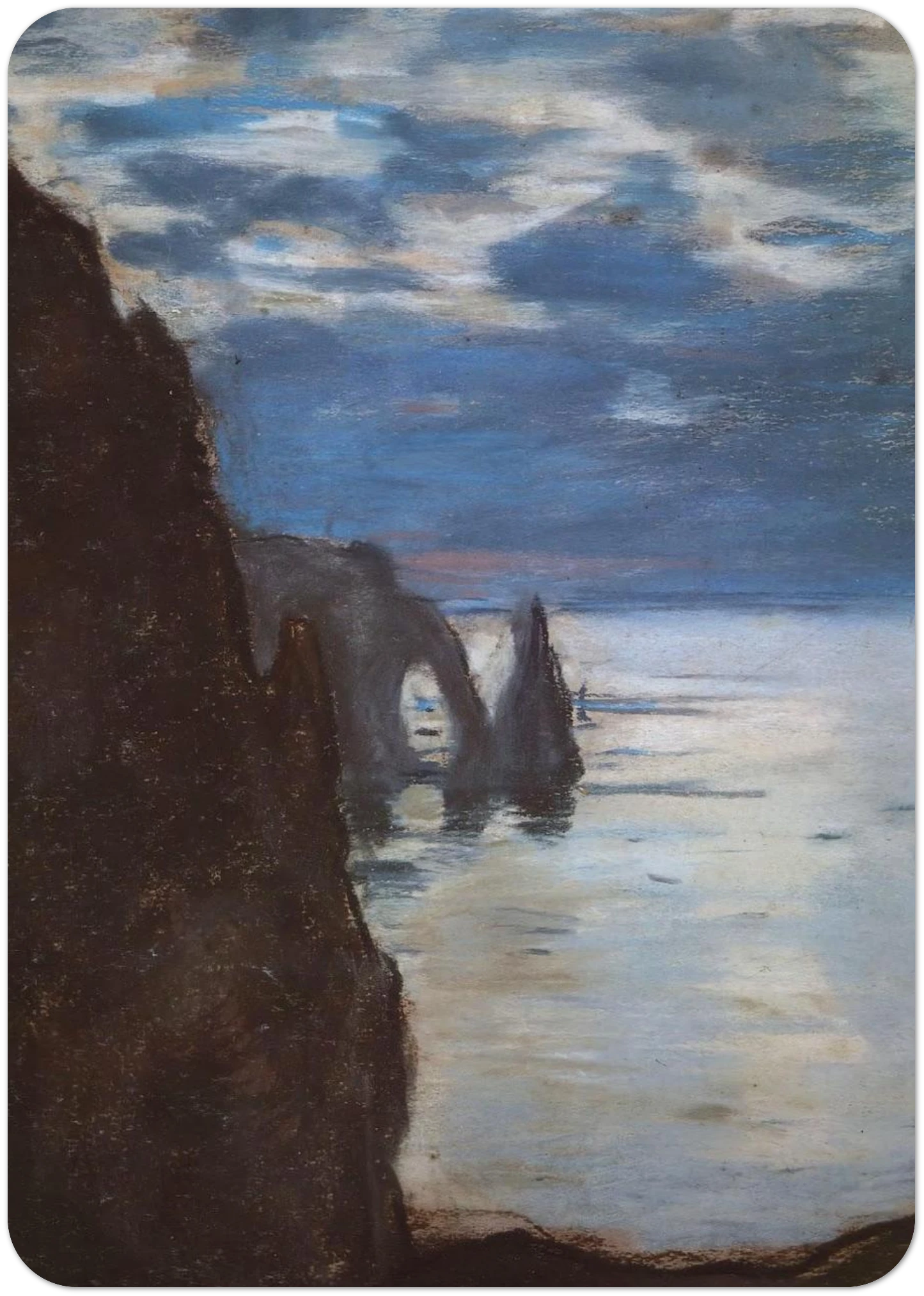 Etretat, the Needle Rock and Porte d'Aval By claude monet Pack of 10 Post Cards | claude monet Post Cards | A6 (10.5 x 14.8 cm) - 4.1 x 5.8 inches