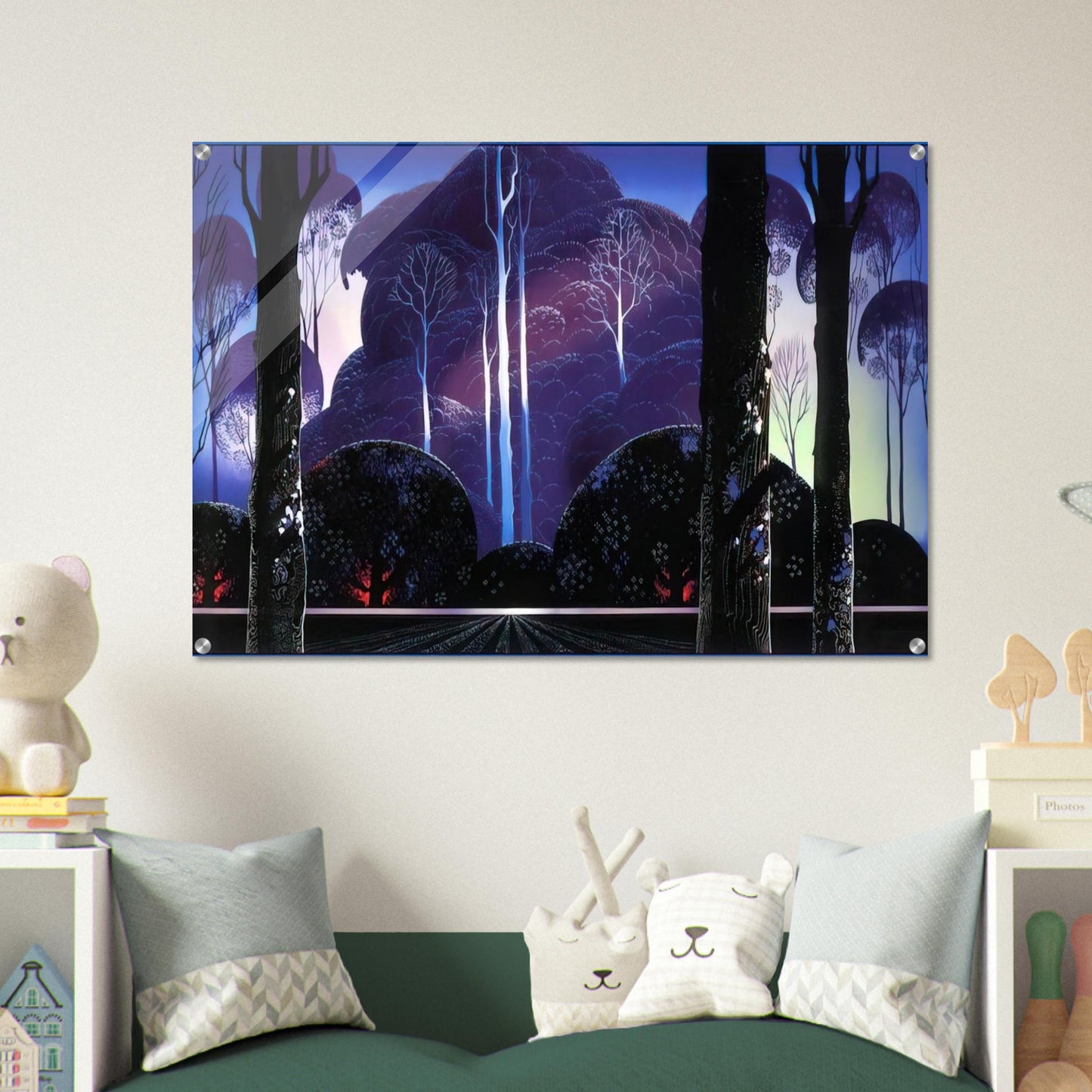 Purple Sunrise - Eyvind Earle Acrylic Print - 70x100 cm / 28x40″ inches | Eyvind Earle Wall Art | Eyvind Earle Prints
