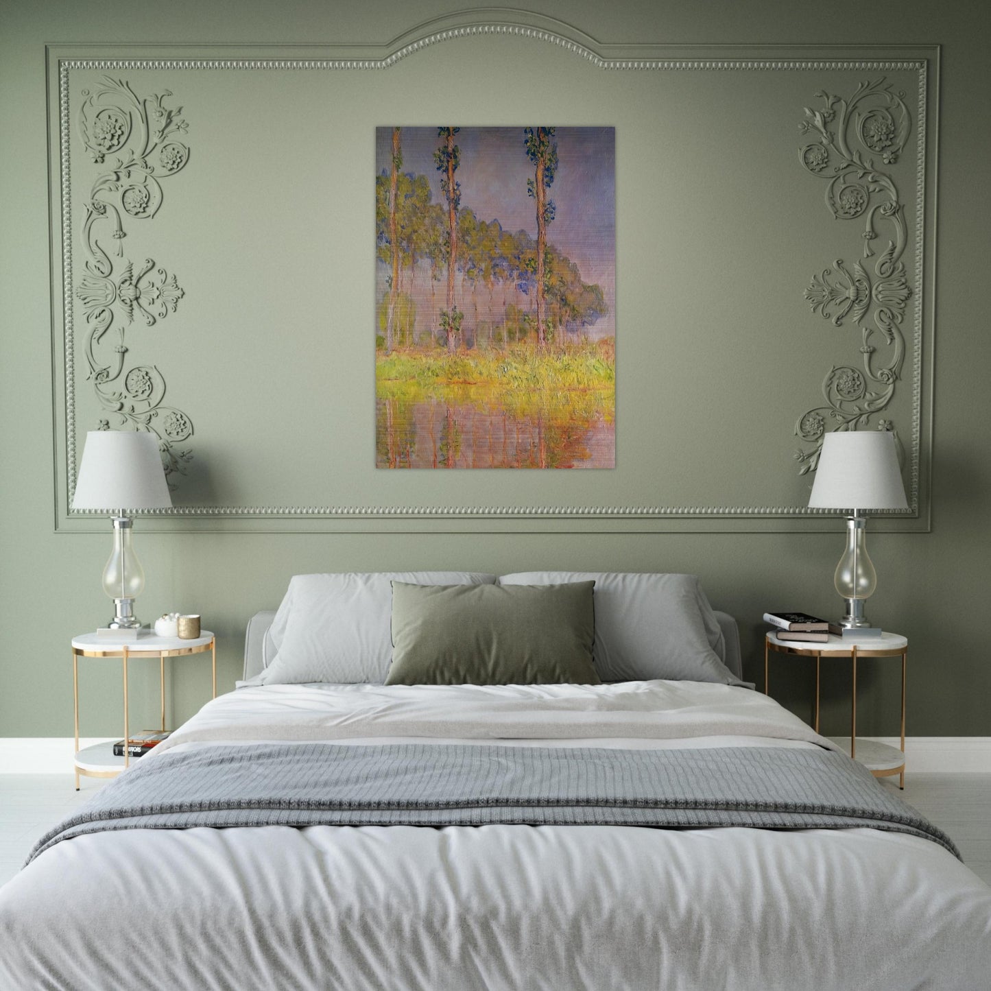 Three Trees in Spring - claude monet Brushed Aluminum Print - 70x100 cm / 28x40 inches | claude monet Aluminum Print | claude monet Prints