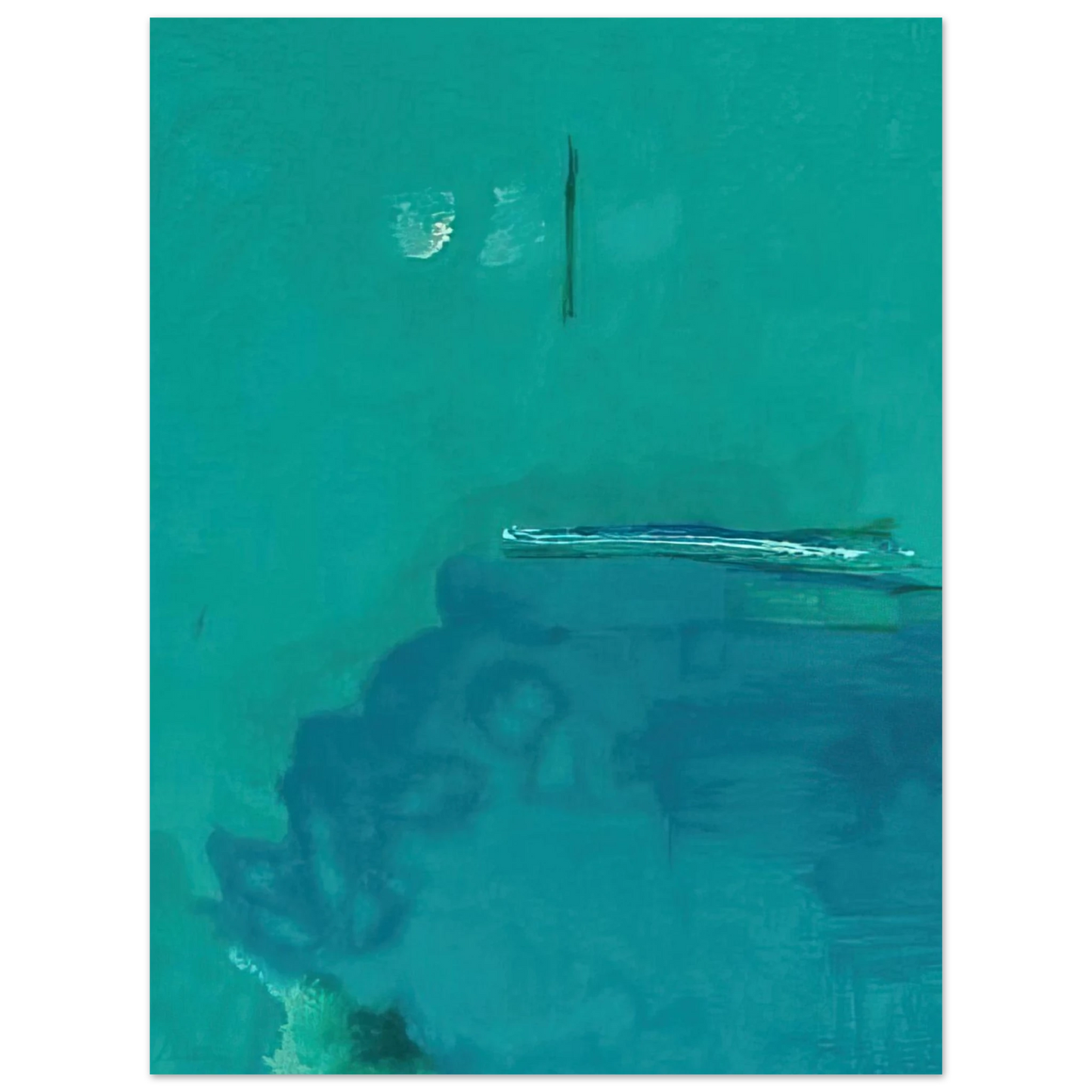 Helen Frankenthaler - Contentment Island - 2004 Wall art - 13x18 cm / 5x7 inches - Premium Wooden Framed Poster With Fine Art Paper-canvas - Black frame