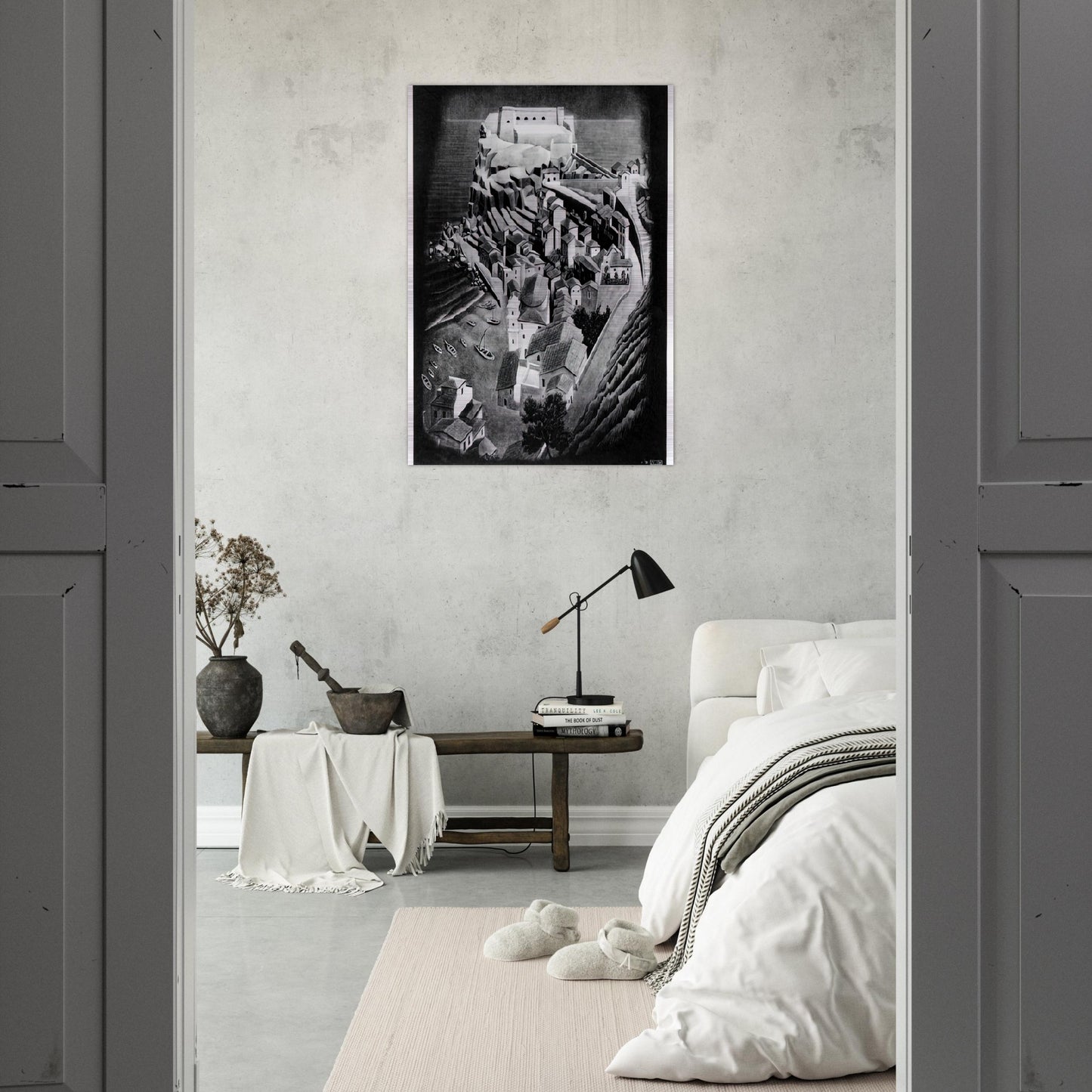 SCILLA CALABRIA JANUARY 1931 1931 - MC Escher Brushed Aluminum Print - 70x100 cm / 28x40 inches | MC Escher Aluminum Print | MC Escher Prints