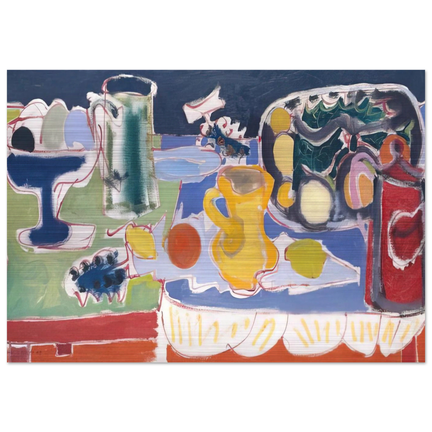 The Long Table with Fruit - 1949 - Patrick Heron Brushed Aluminum Print - 70x100 cm / 28x40 inches | Patrick Heron Aluminum Print | Patrick Heron Prints