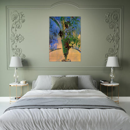 Still Life Glass with Wild Flowers - Vincent van Gogh Brushed Aluminum Print - 70x100 cm / 28x40 inches | Vincent van Gogh Aluminum Print | Vincent van Gogh Prints