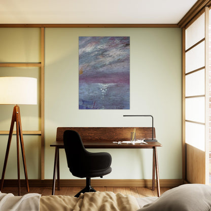 MOONLIGHT OVER THE BAY AT CADAQUES - Salvador Dali Brushed Aluminum Print - 70x100 cm / 28x40 inches | Salvador Dali Aluminum Print | Salvador Dali Prints