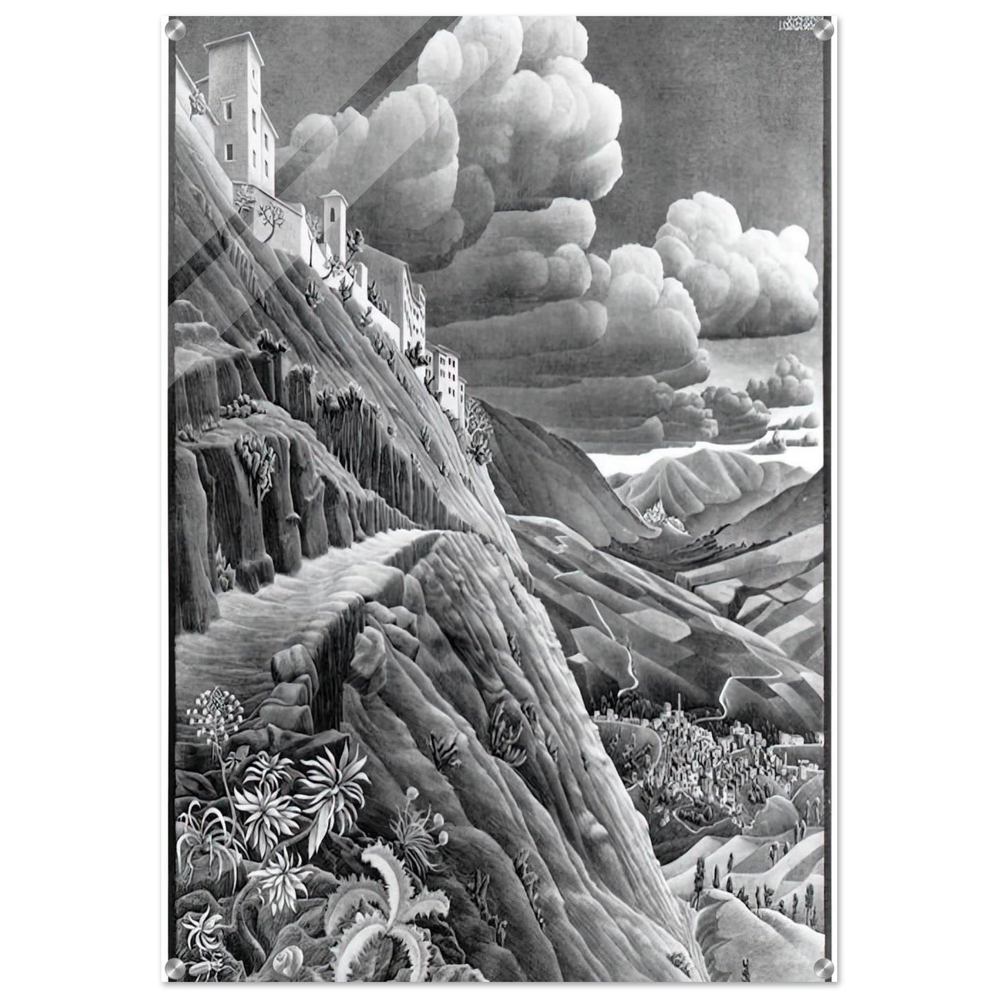 CASTROVALVA - MC Escher Acrylic Print - 70x100 cm / 28x40″ inches | Maurits Cornelis Escher Prints