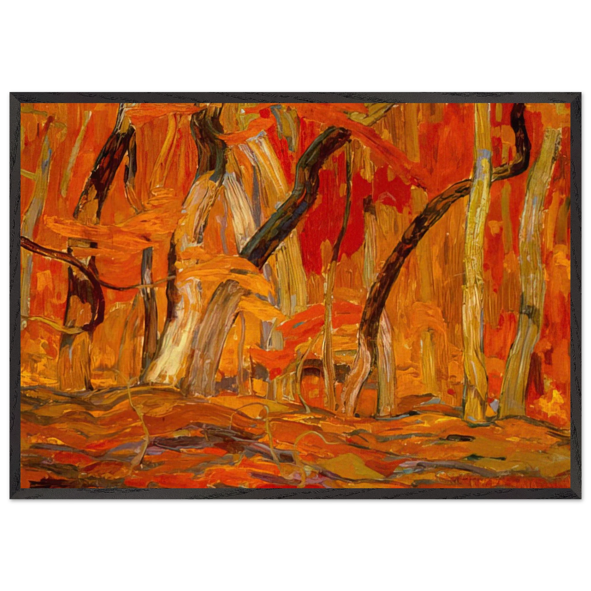 Maple Woods Algoma - 1920 - AY Jackson 70x100 cm / 28x40 inches Framed Art Print – Black Wooden Frame
