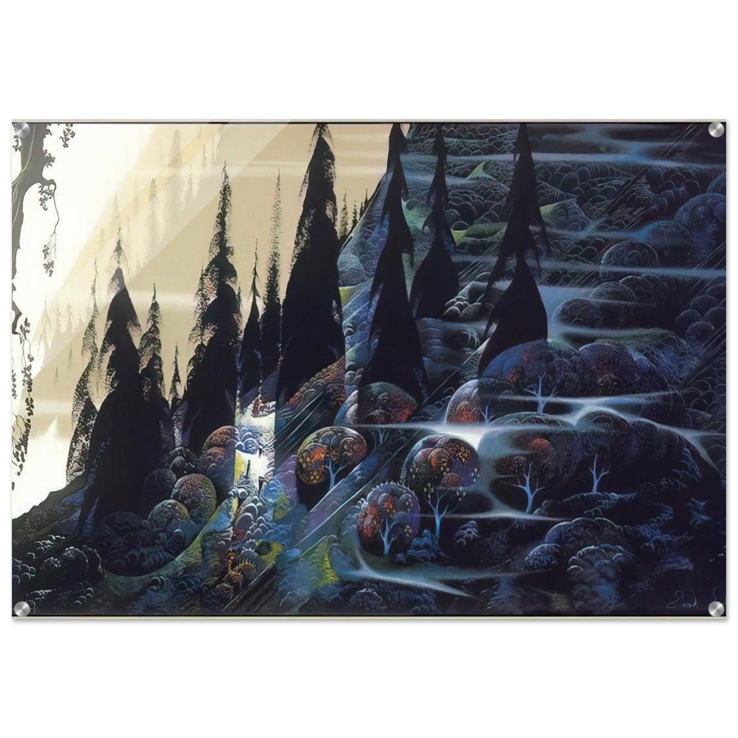 Black Spruce - Eyvind Earle Acrylic Print - 70x100 cm / 28x40″ inches