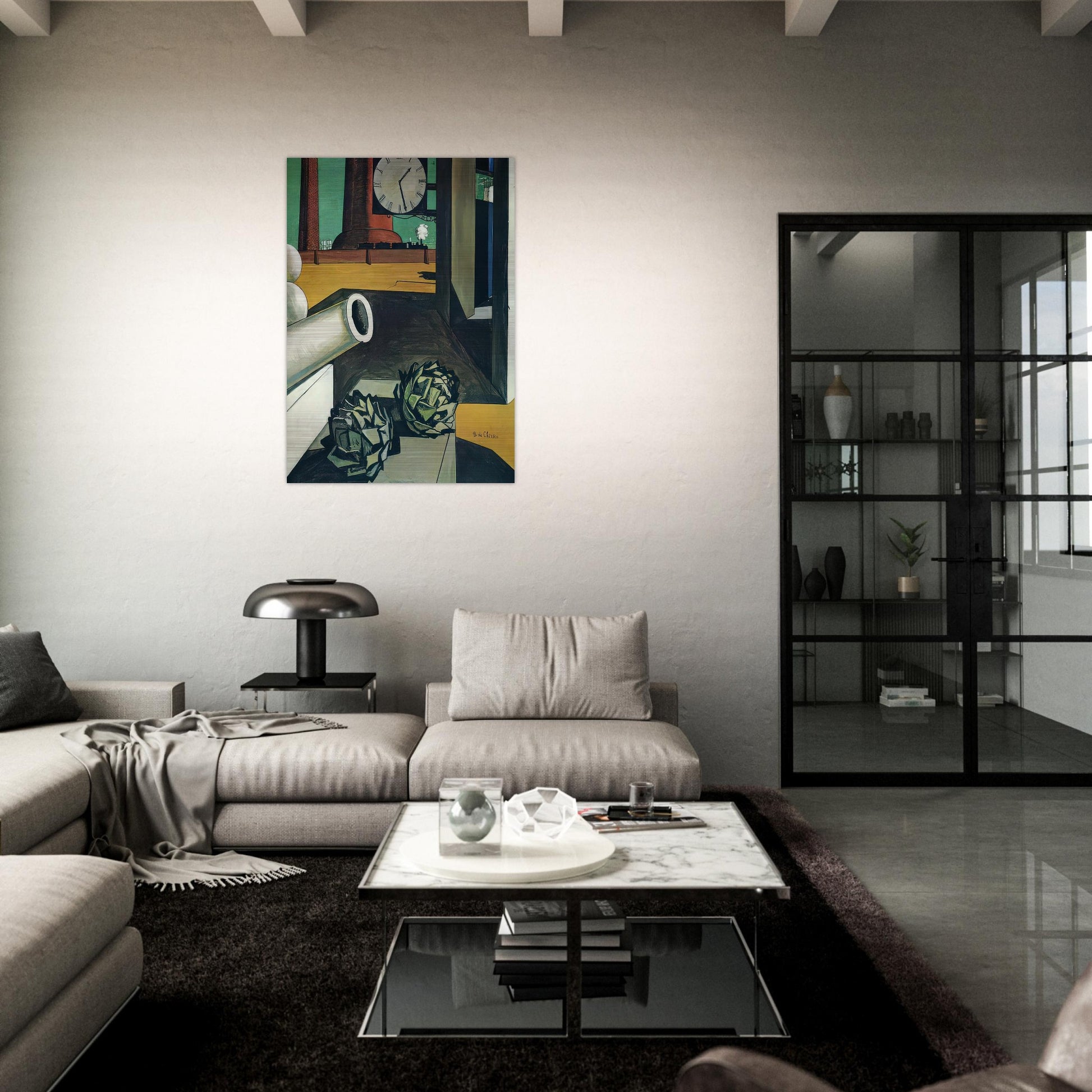 THE CONQUEST OF THE PHILOSOPHER 1914 - Giorgio de Chirico Brushed Aluminum Print - 70x100 cm / 28x40 inches | Giorgio de Chirico Aluminum Print | Giorgio de Chirico Prints