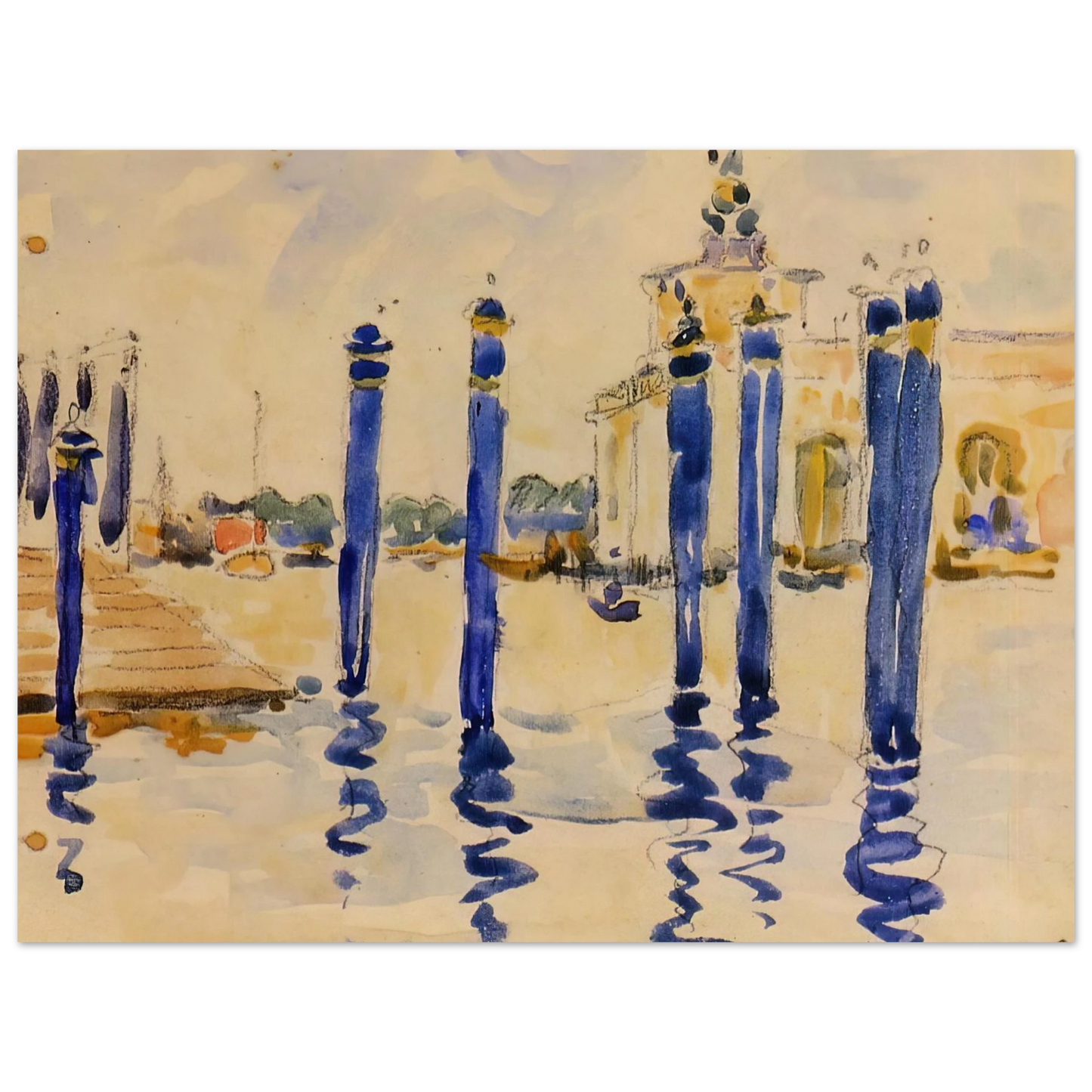 Henri-Edmond Cross - La Donana, Venice  75x100 cm / 30x40inches Fine Art Poster