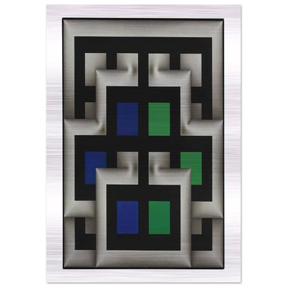 Sararas XX - 1981 - Omar Rayo Brushed Aluminum Print - 70x100 cm / 28x40 inches | Omar Rayo Aluminum Print | Omar Rayo Prints