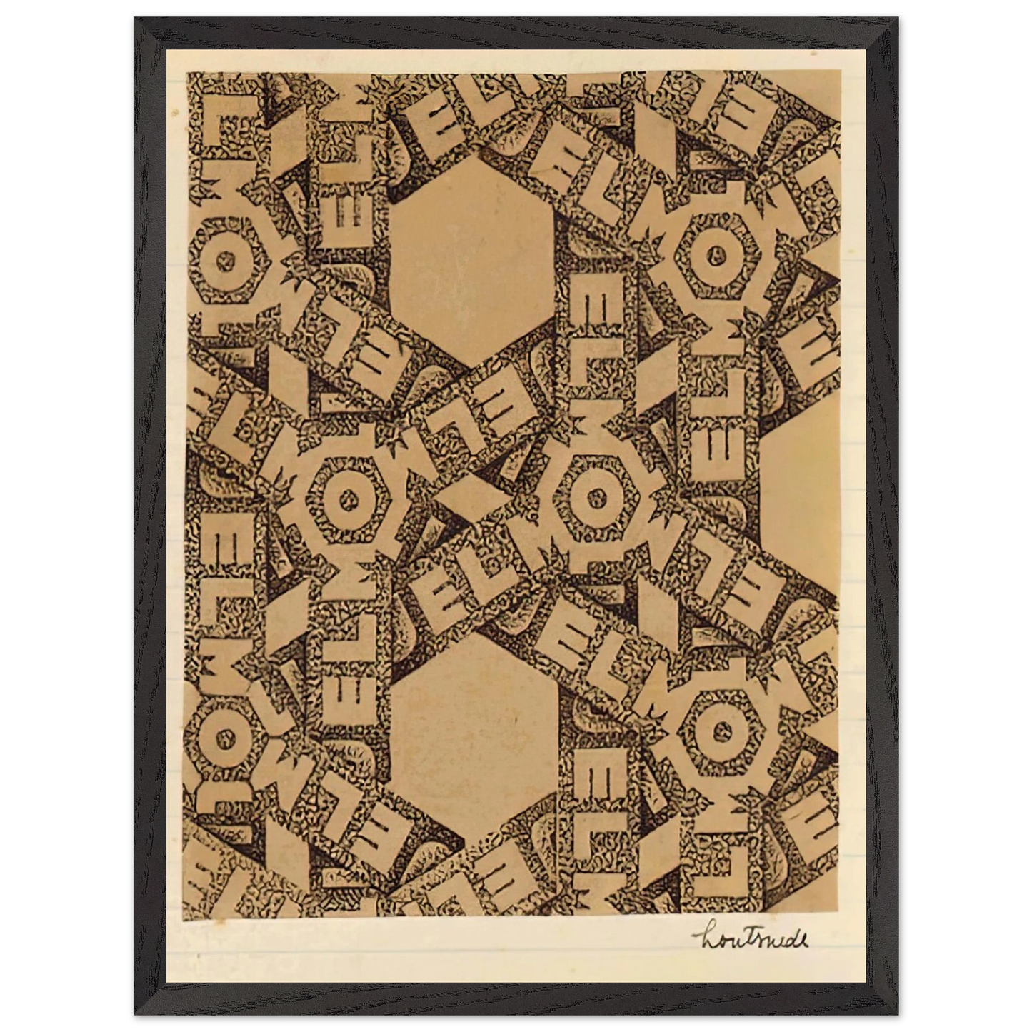 MC Escher - ESCHER (21) Wall Art - 60x80 cm / 24x32 inches - Premium Wooden Framed Poster With Fine Art Paper-canvas - Black frame