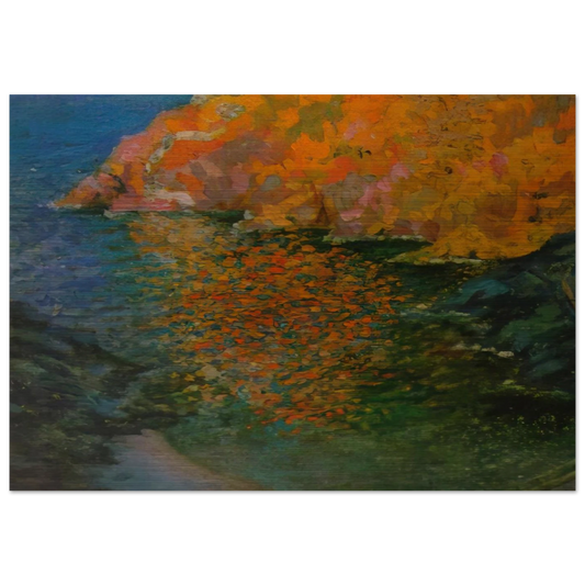 SMALL ROCKY BAY OF NANS CADAQUES 1921 - Salvador Dali Brushed Aluminum Print - 70x100 cm / 28x40 inches | Salvador Dali Aluminum Print | Salvador Dali Prints
