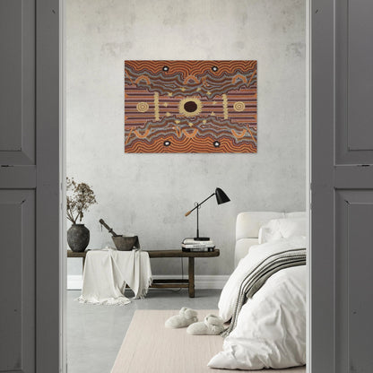 Untitled - 1990 - Clifford Possum Tjapaltjarri Brushed Aluminum Print - 70x100 cm / 28x40 inches | Clifford Possum Tjapaltjarri Aluminum Print | Clifford Possum Tjapaltjarri Prints