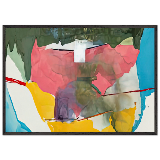 Off White Square 1973- - Helen Frankenthaler 70x100 cm / 28x40 inches Framed Art Print – Black Wooden Frame