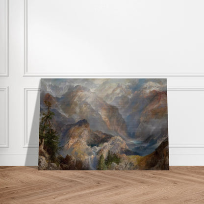 Morning in the Sierras, Nevada - Thomas Moran Brushed Aluminum Print - 70x100 cm / 28x40 inches | Thomas Moran Aluminum Print | Thomas Moran Prints